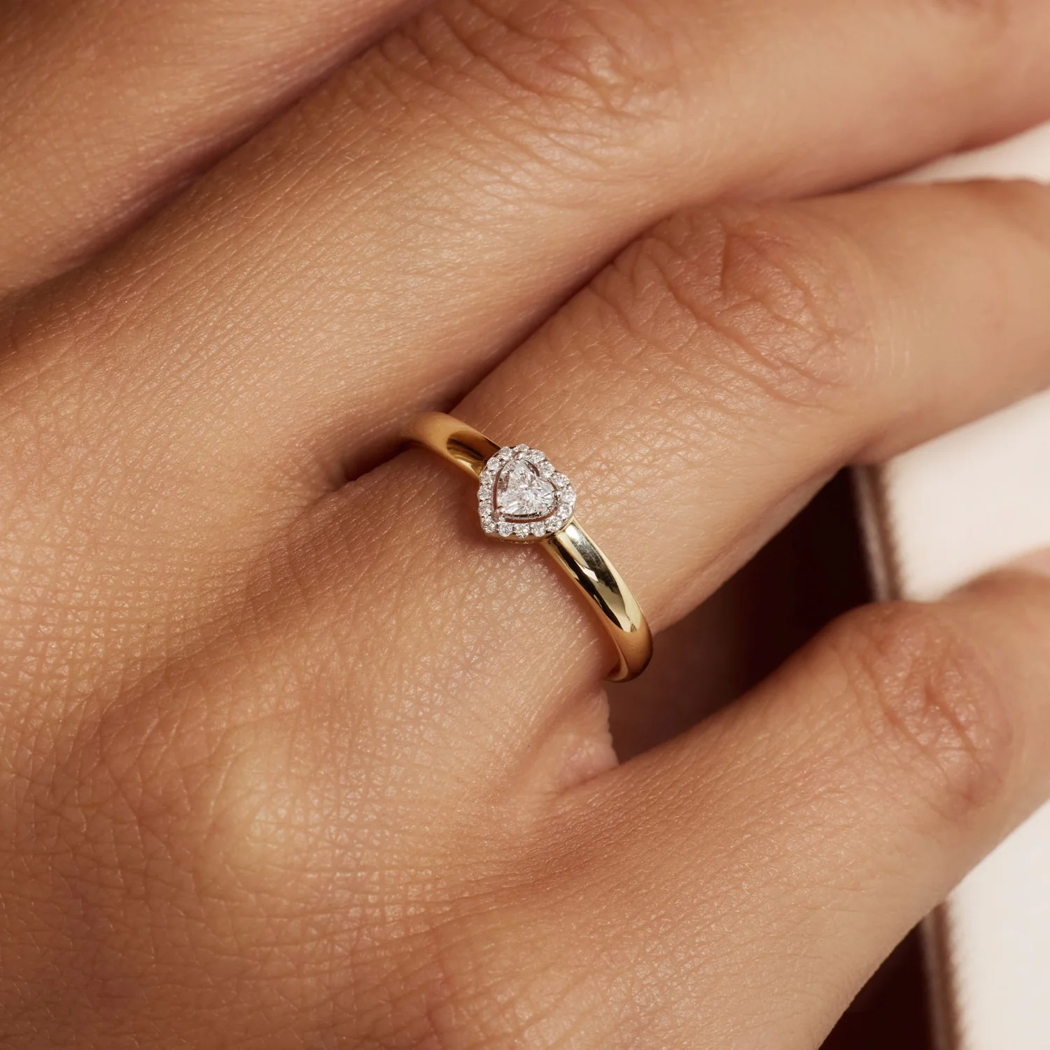 Isabel Bernard De la Paix Amore 14 karat gold ring with diamond 0.14 carat IBD330047-48 - Image 2