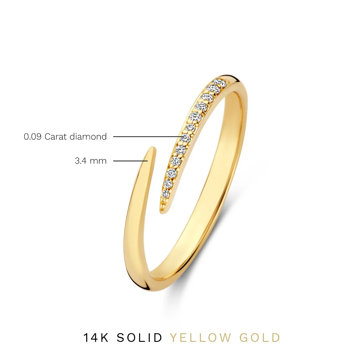 Isabel Bernard De la Paix Flavie 14 Karat gold ring with diamond 0.08 carat IBD330034-54 - Image 8
