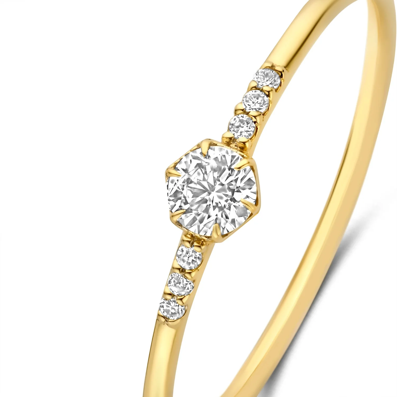 Isabel Bernard De la Paix Belinda 14 karat gold ring with diamond 0.10 carat IBD330040-48 - Image 7