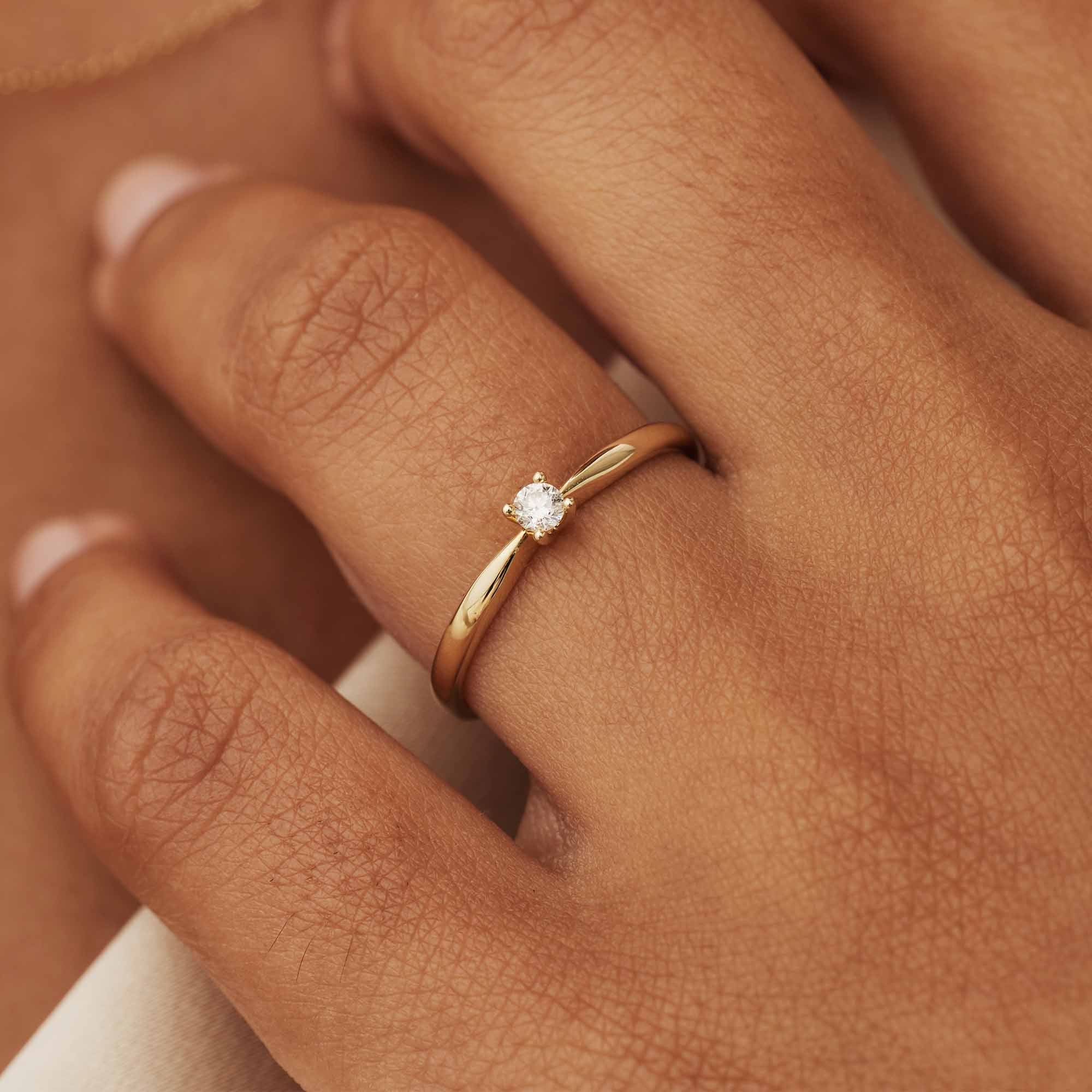 Isabel Bernard De la Paix Celesse 14 Carat Gold Ring | diamond 0.07 ct | IBD330002-54 - Image 2
