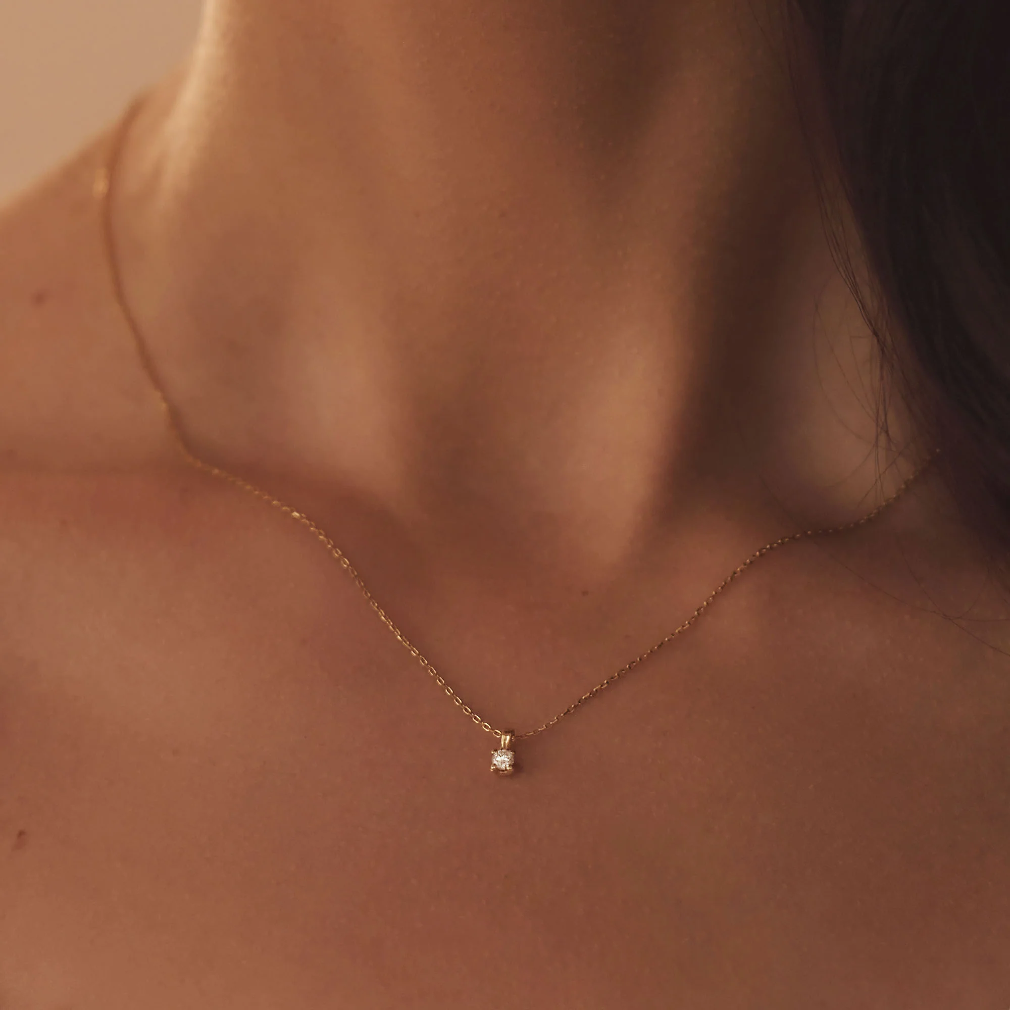 Isabel Bernard De la Paix Celesse 14 Carat Golden Necklace | diamond 0.07 ct | IBD350002 - Image 2