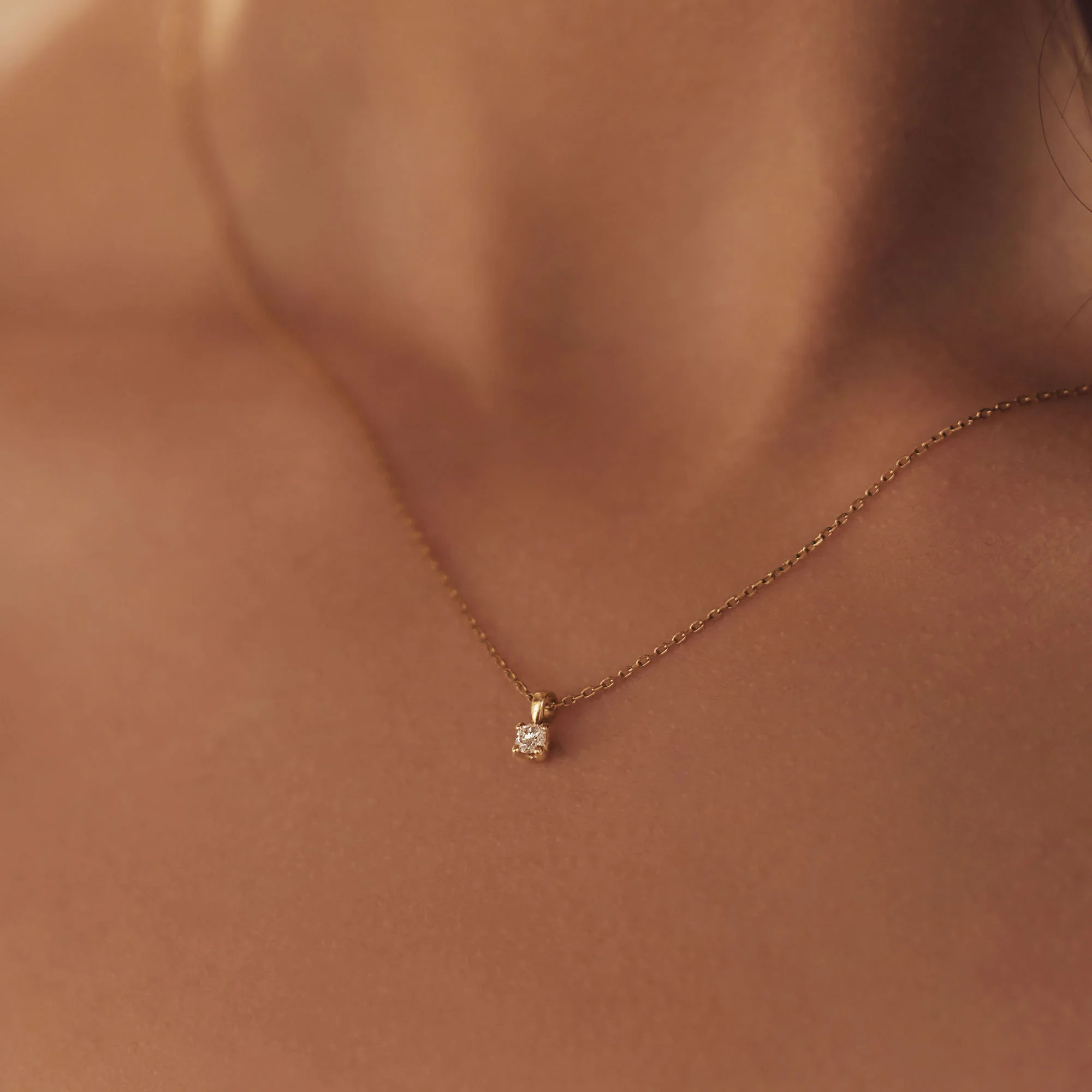 Isabel Bernard De la Paix Celesse 14 Carat Golden Necklace | diamond 0.07 ct | IBD350002 - Image 3