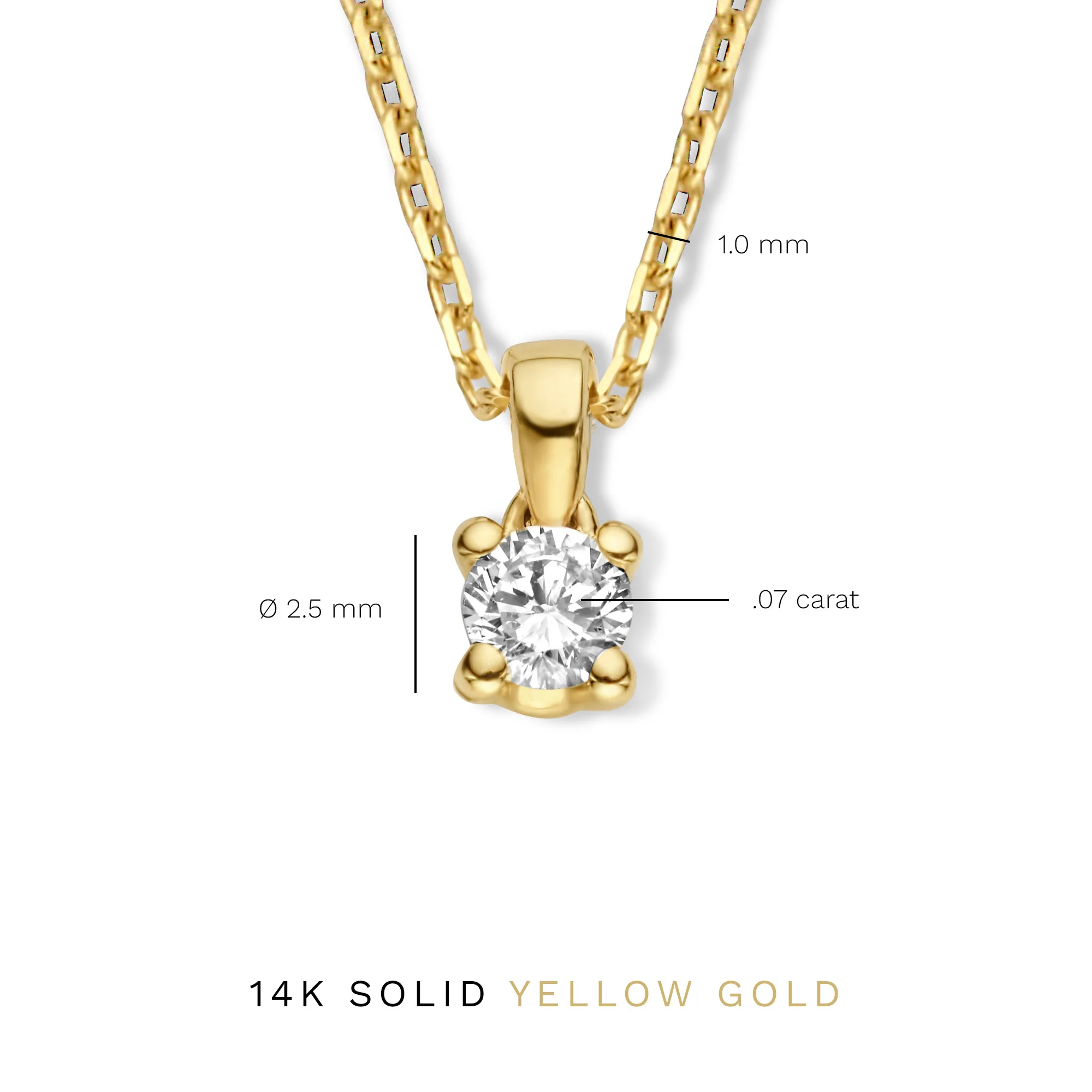 Isabel Bernard De la Paix Celesse 14 Carat Golden Necklace | diamond 0.07 ct | IBD350002 - Image 8