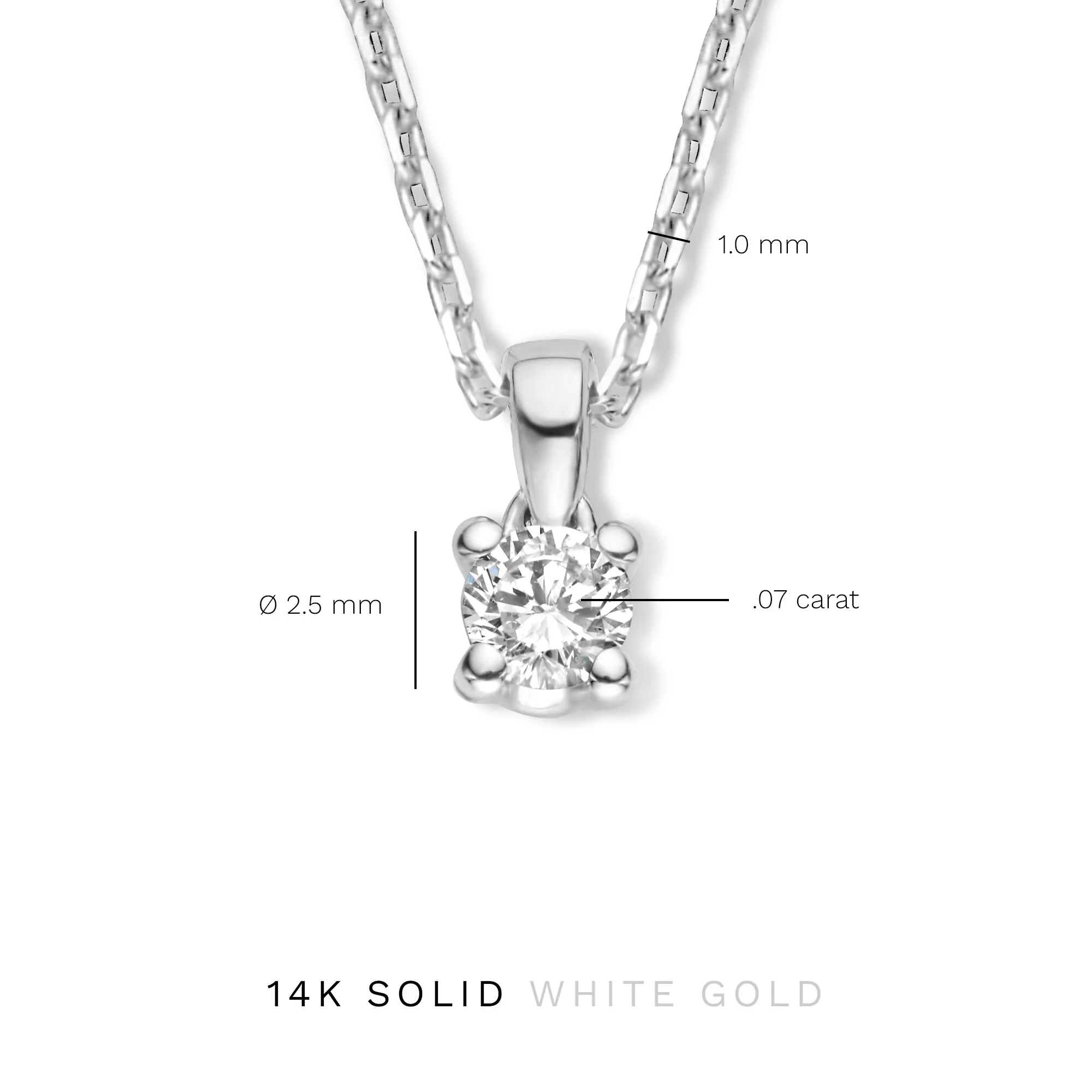 Isabel Bernard De la Paix Celesse 14 Carat Whitegold Necklace | diamond 0.07 ct | IBD350005 - Image 8