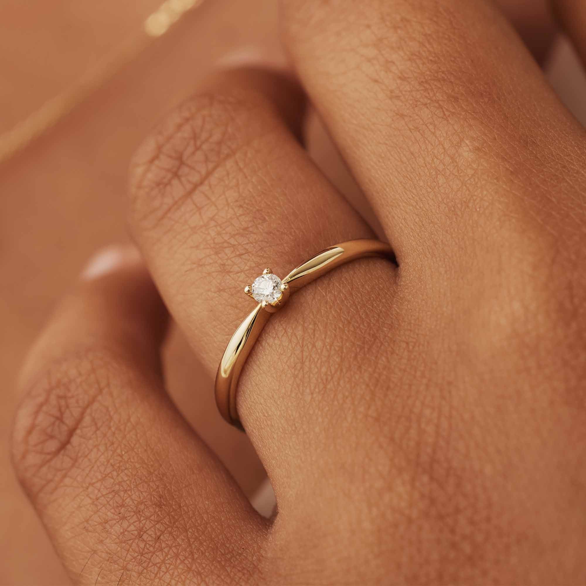 Isabel Bernard De la Paix Céline 14 Carat Gold Ring | diamond 0.05 ct | IBD330001-48 - Image 2