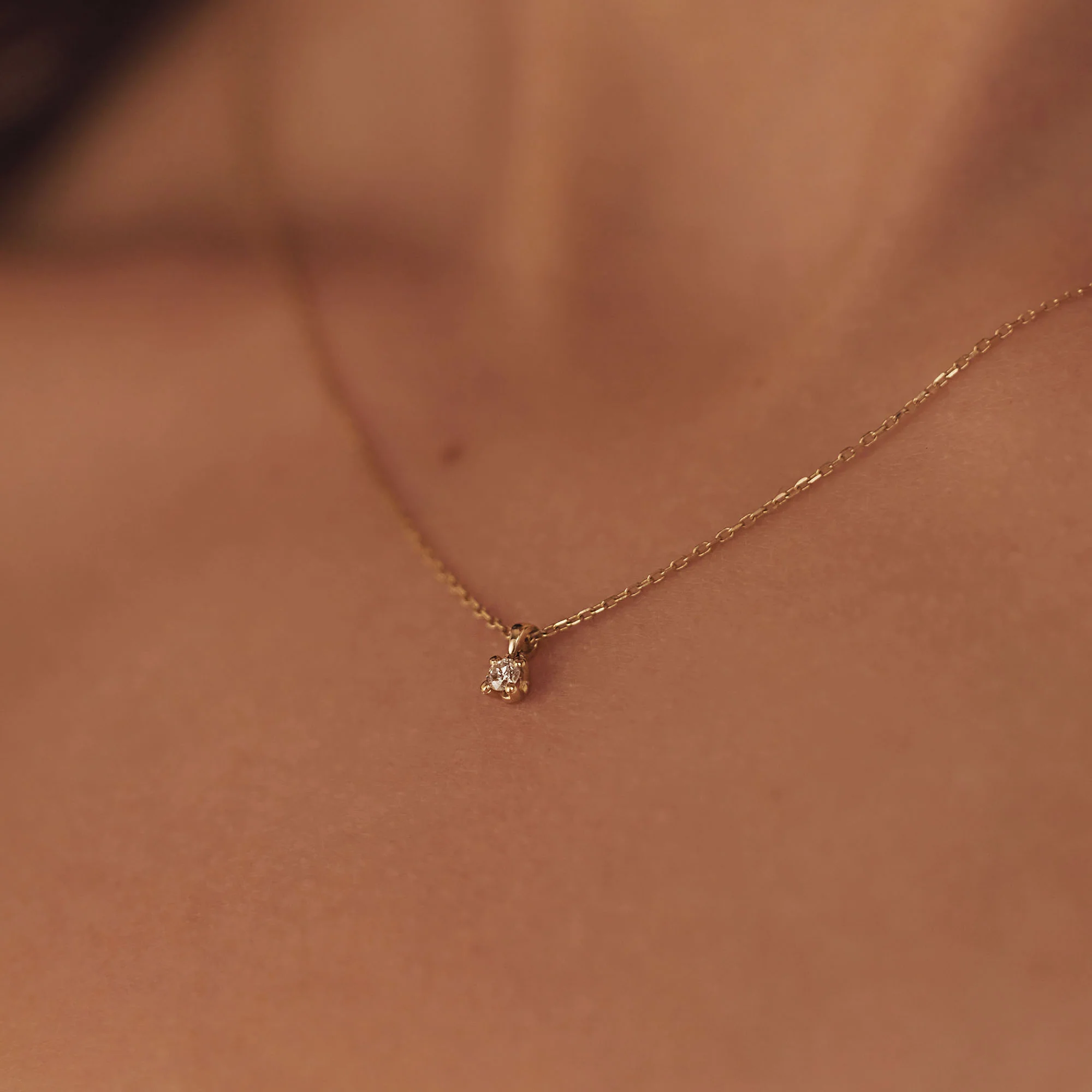 Isabel Bernard De la Paix Céline 14 Carat Golden Necklace | diamond 0.05 ct | IBD350001 - Image 3