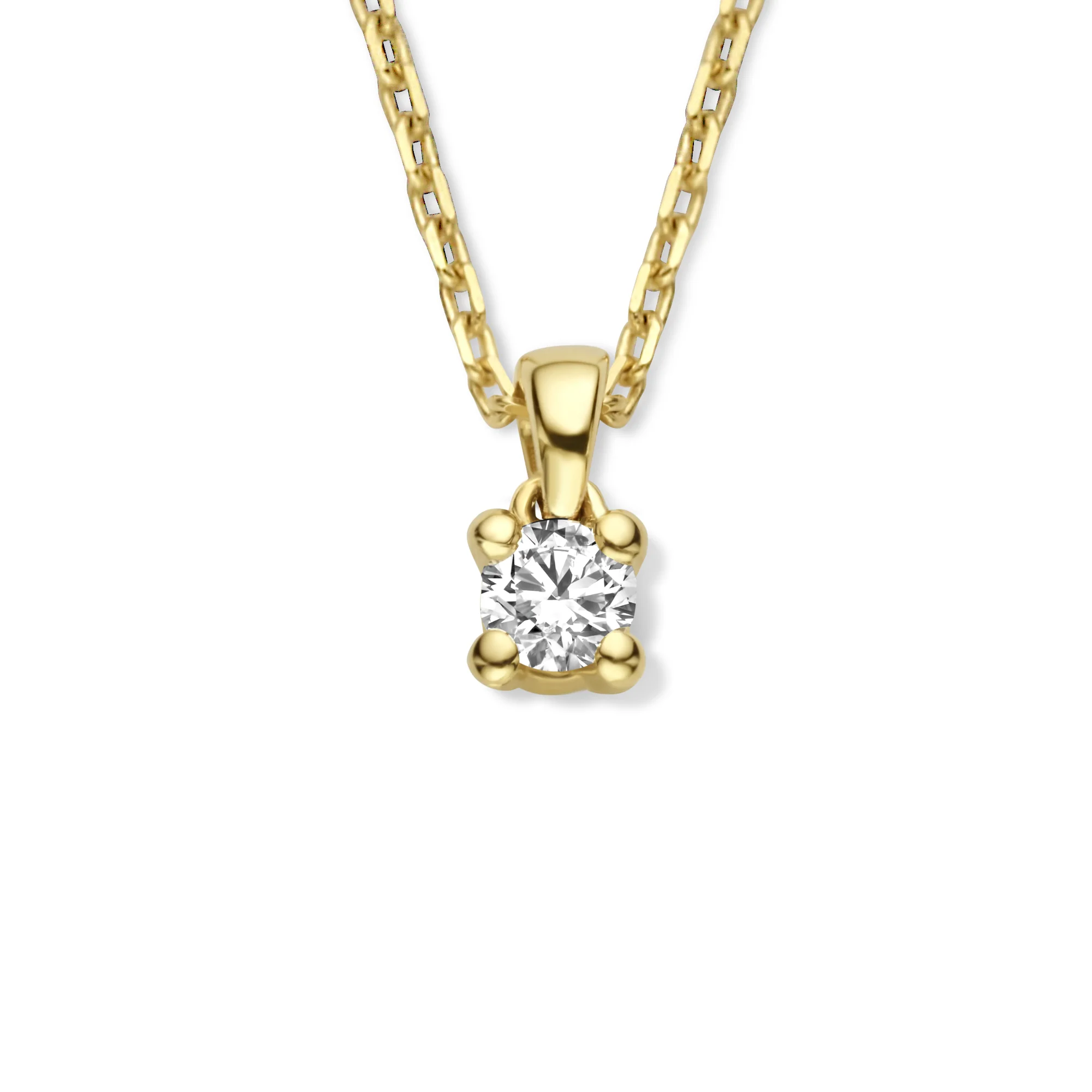 Isabel Bernard De la Paix Céline 14 Carat Golden Necklace | diamond 0.05 ct | IBD350001 - Image 5