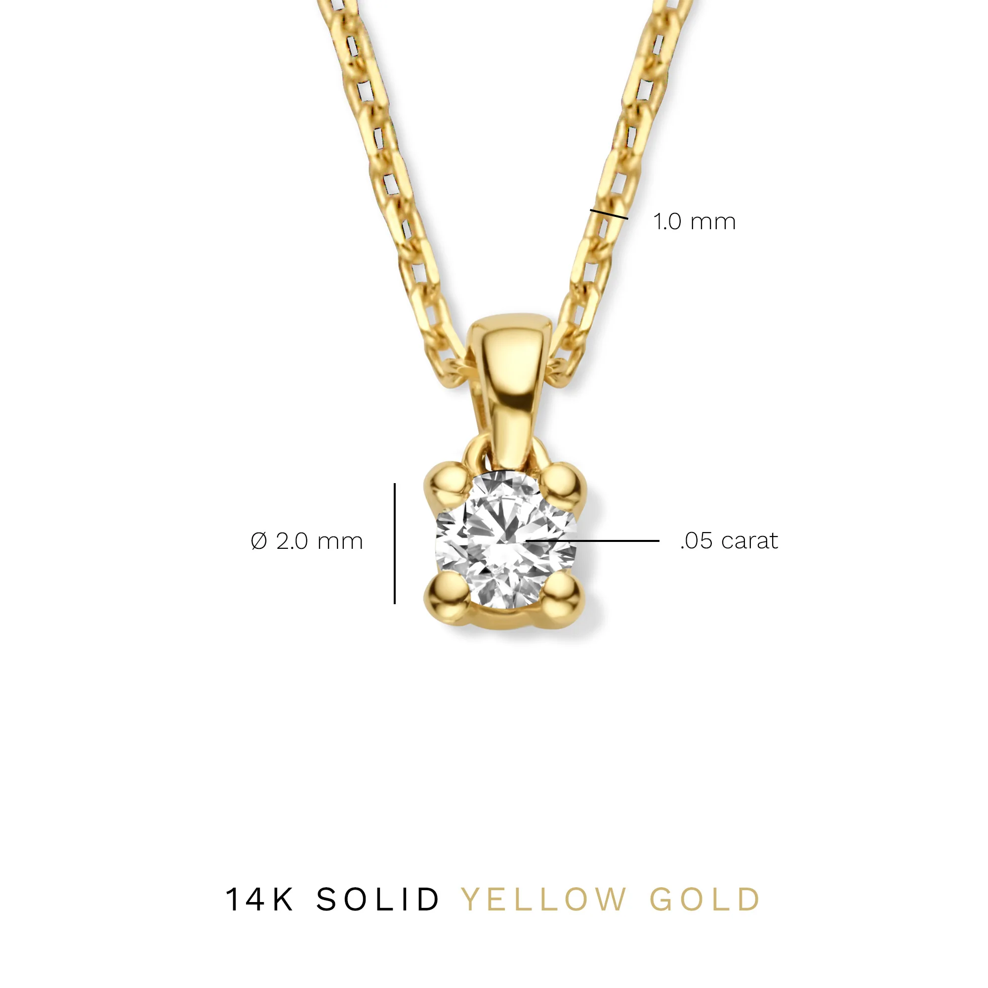 Isabel Bernard De la Paix Céline 14 Carat Golden Necklace | diamond 0.05 ct | IBD350001 - Image 9