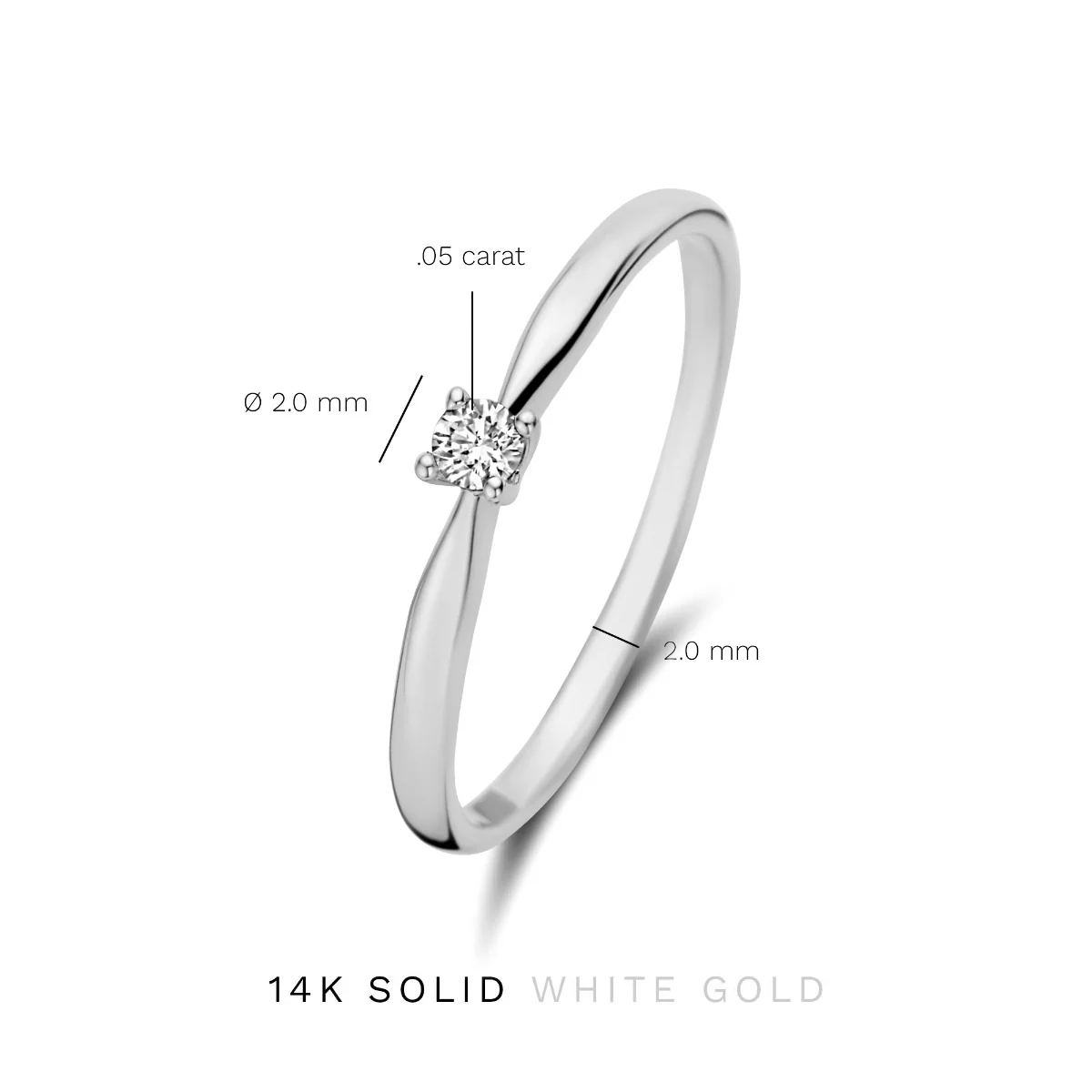 Isabel Bernard De la Paix Céline 14 Carat Whitegold Ring | diamond 0.05 ct | IBD330004-48 - Image 6