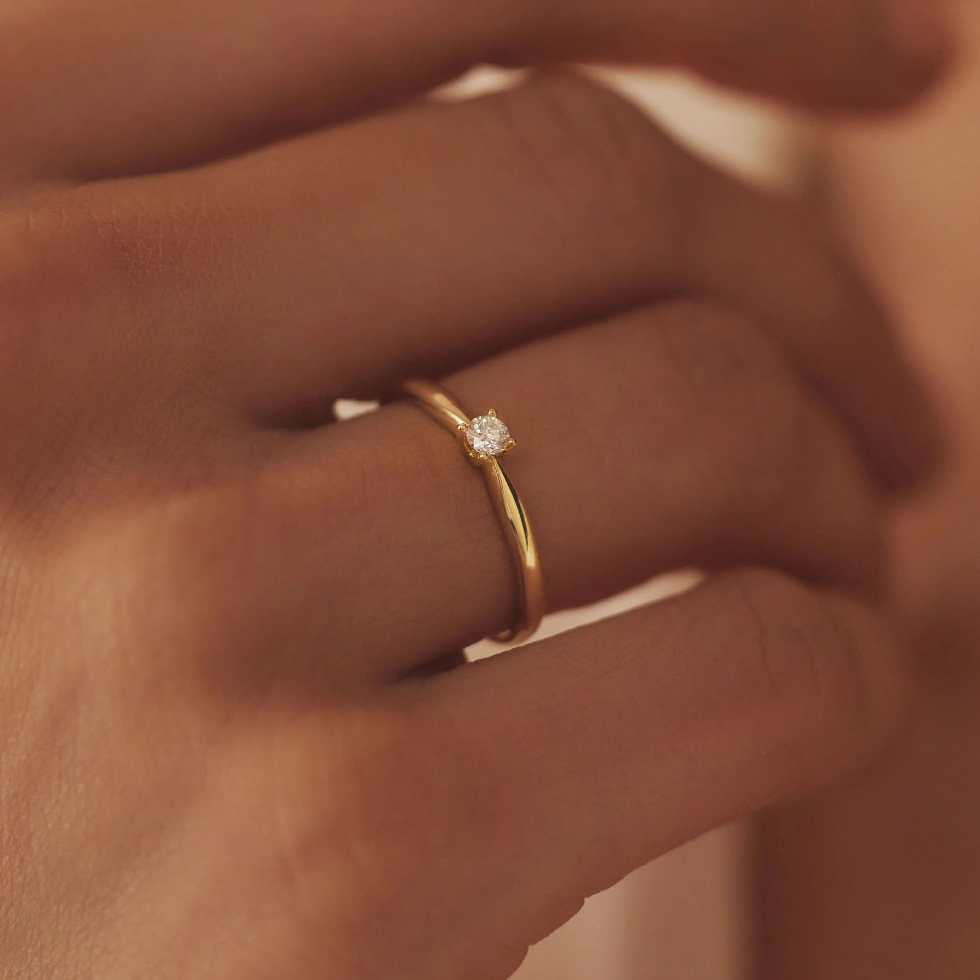 Isabel Bernard De la Paix Christine 14 Carat Gold Ring | diamond 0.10 ct | IBD330003-56 - Image 2