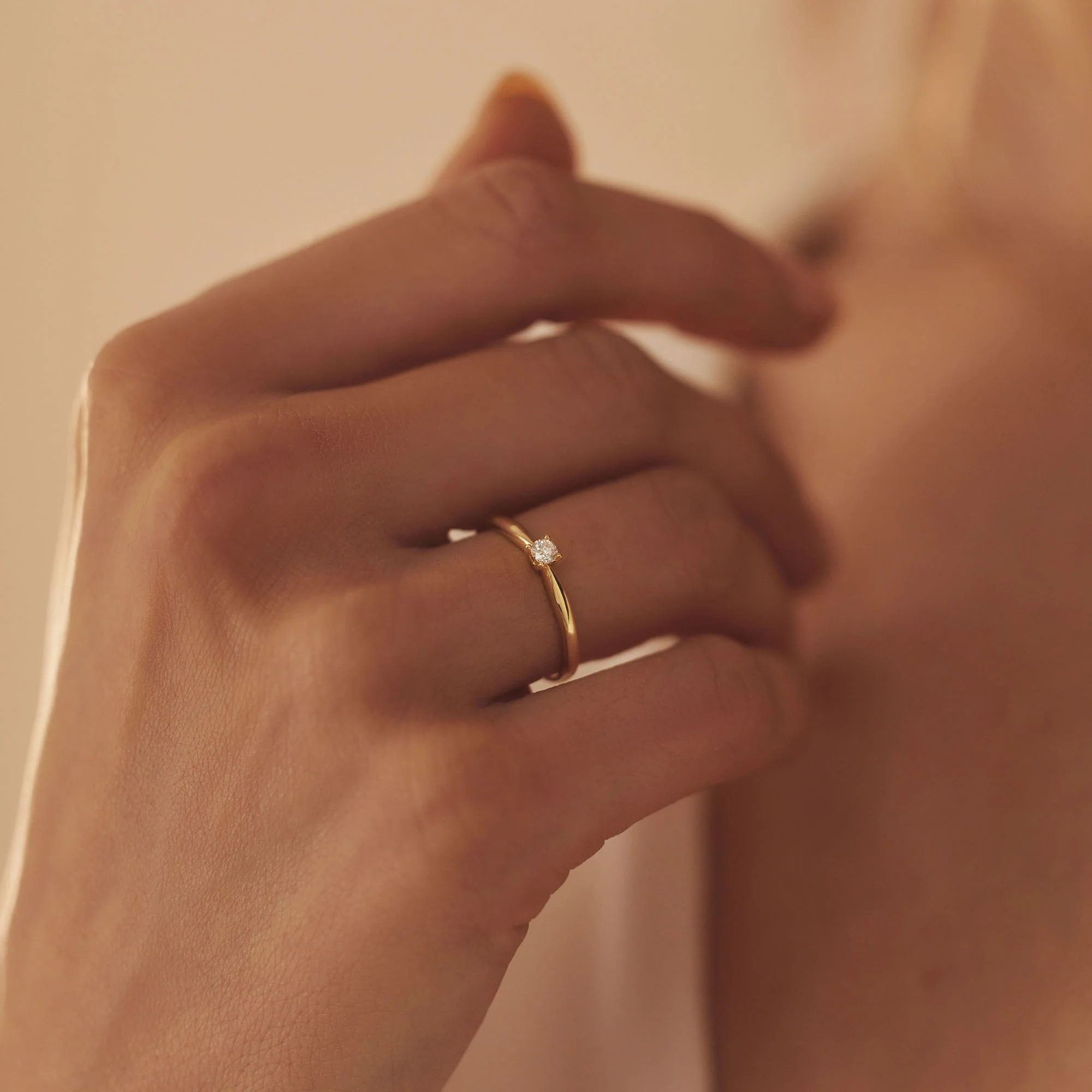 Isabel Bernard De la Paix Christine 14 Carat Gold Ring | diamond 0.10 ct | IBD330003-56 - Image 3