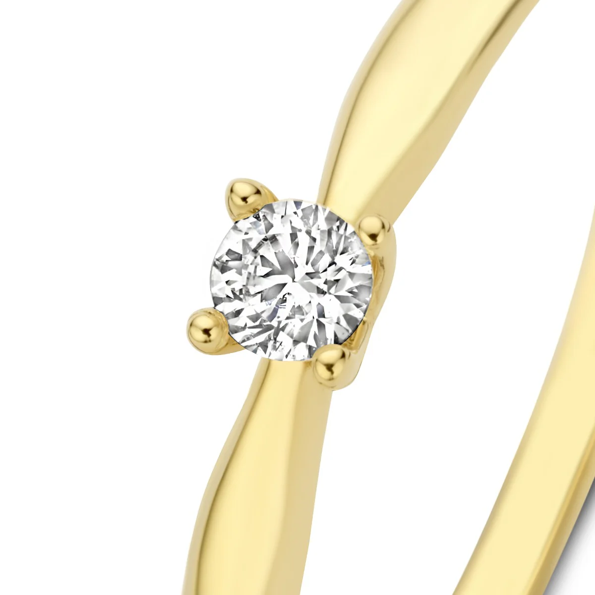 Isabel Bernard De la Paix Christine 14 Carat Gold Ring | diamond 0.10 ct | IBD330003-56 - Image 6