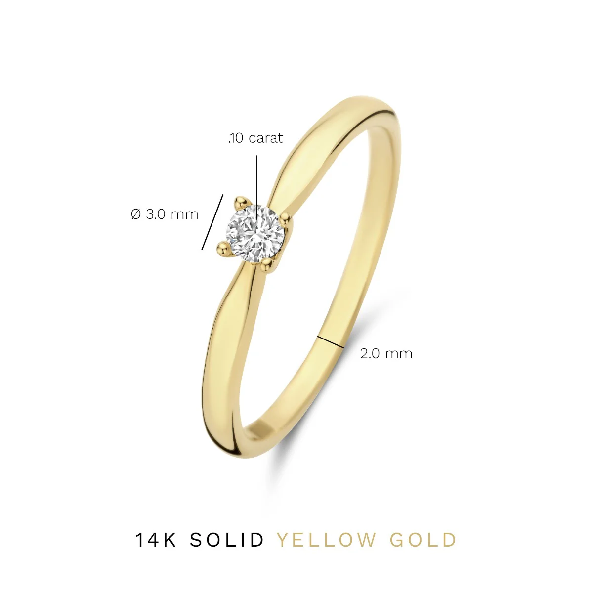Isabel Bernard De la Paix Christine 14 Carat Gold Ring | diamond 0.10 ct | IBD330003-56 - Image 7