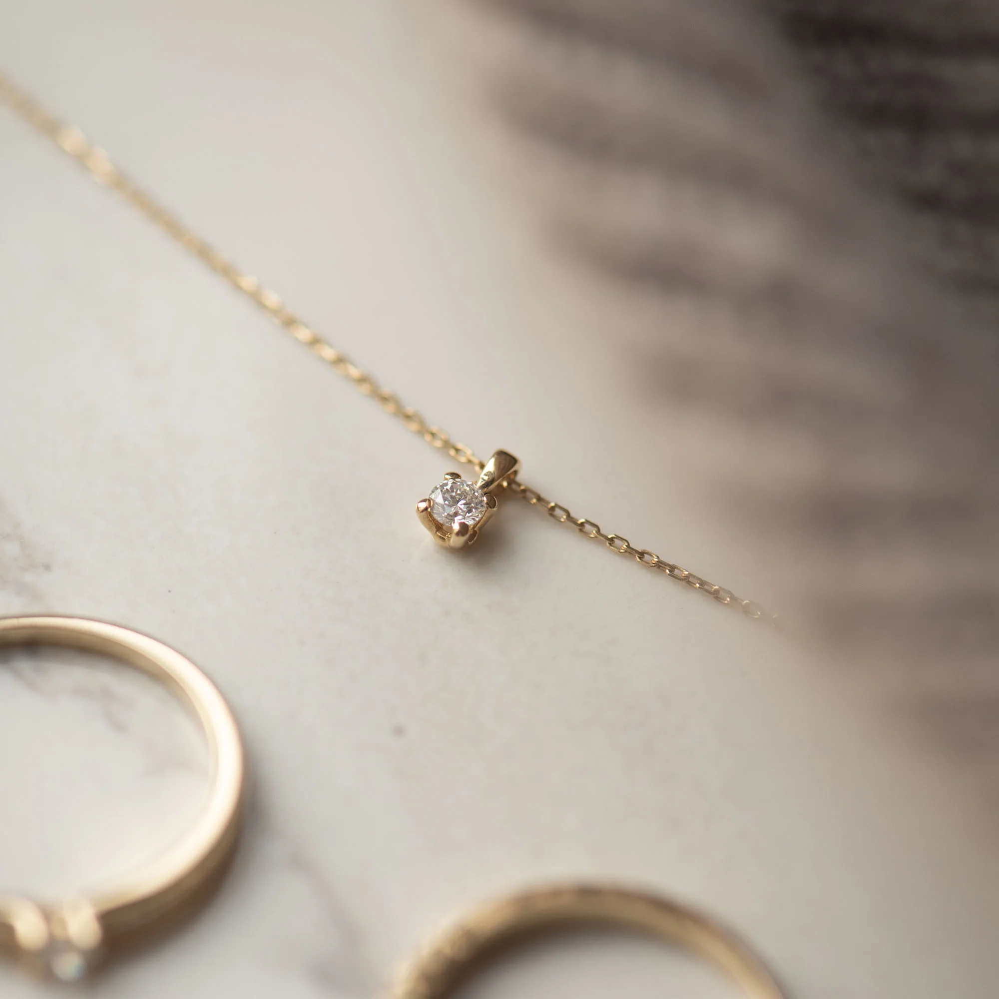 Isabel Bernard De la Paix Christine 14 Carat Golden Necklace | diamond 0.10 ct | IBD350003 - Image 5