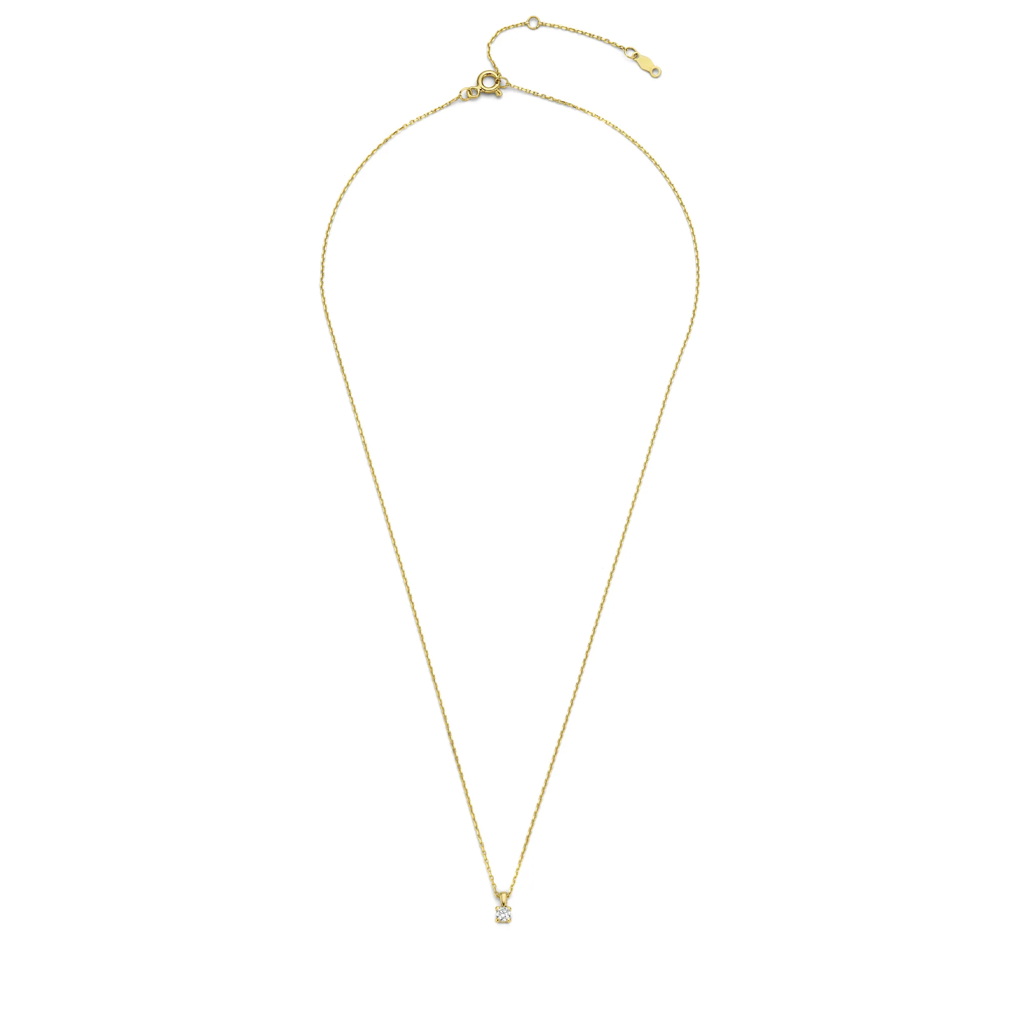 Isabel Bernard De la Paix Christine 14 Carat Golden Necklace | diamond 0.10 ct | IBD350003 - Image 7