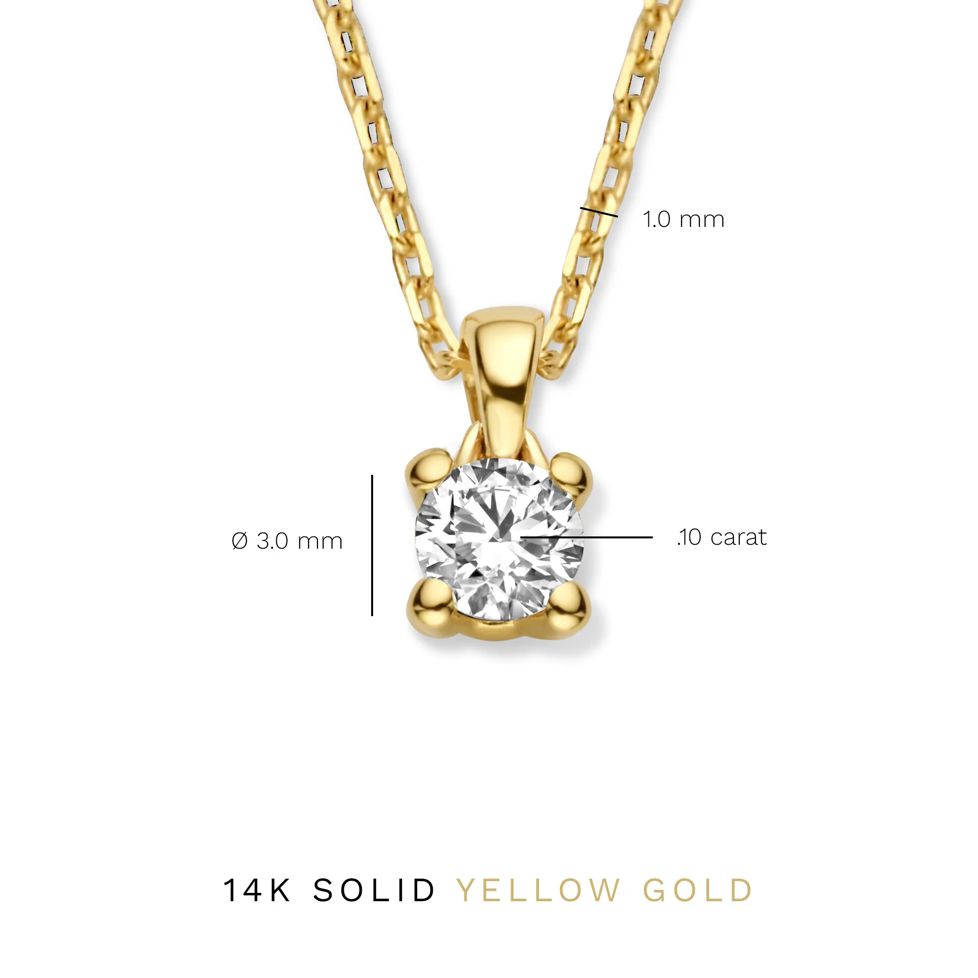 Isabel Bernard De la Paix Christine 14 Carat Golden Necklace | diamond 0.10 ct | IBD350003 - Image 9