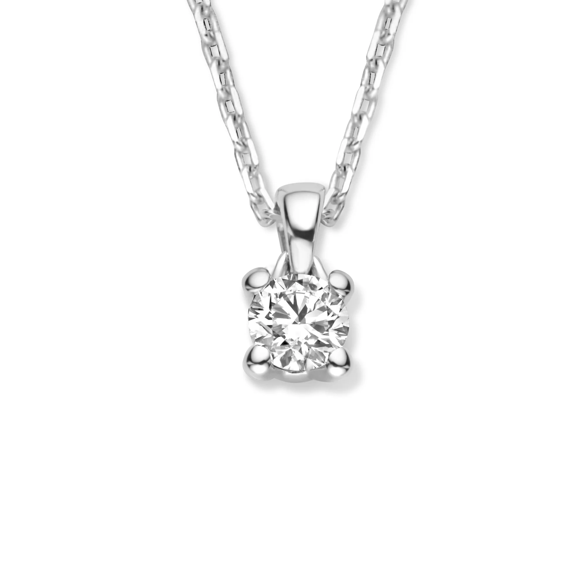 Isabel Bernard De la Paix Christine 14 Carat Whitegold Necklace | diamond 0.10 ct | IBD350006 - Image 4