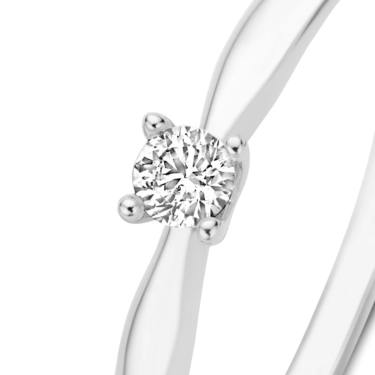 Isabel Bernard De la Paix Christine 14 Carat Whitegold Ring | diamond 0.10 ct | IBD330006-48 - Image 6