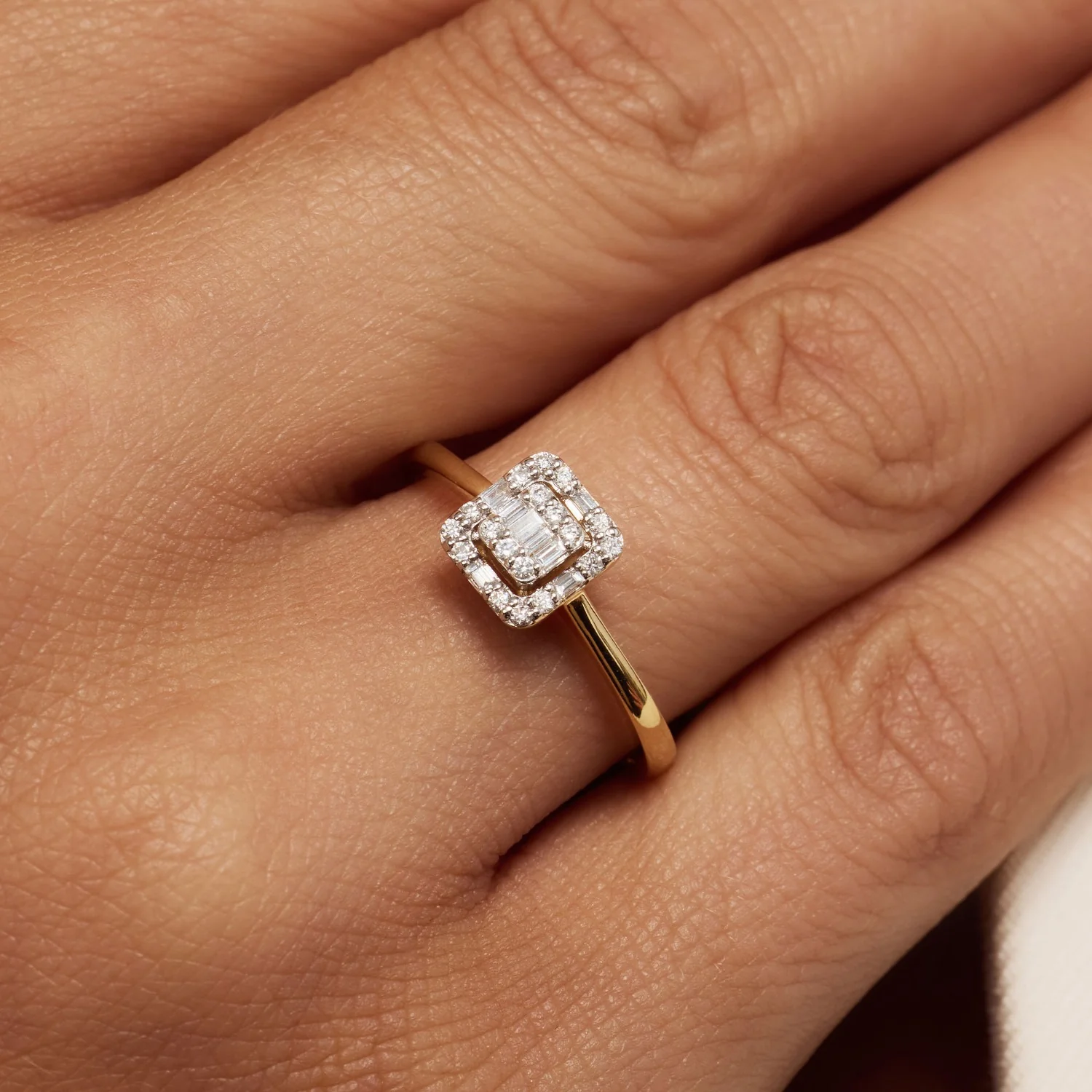 Isabel Bernard De la Paix Elena 14 karat gold ring with diamond 0.18 carat IBD330036-60 - Image 2