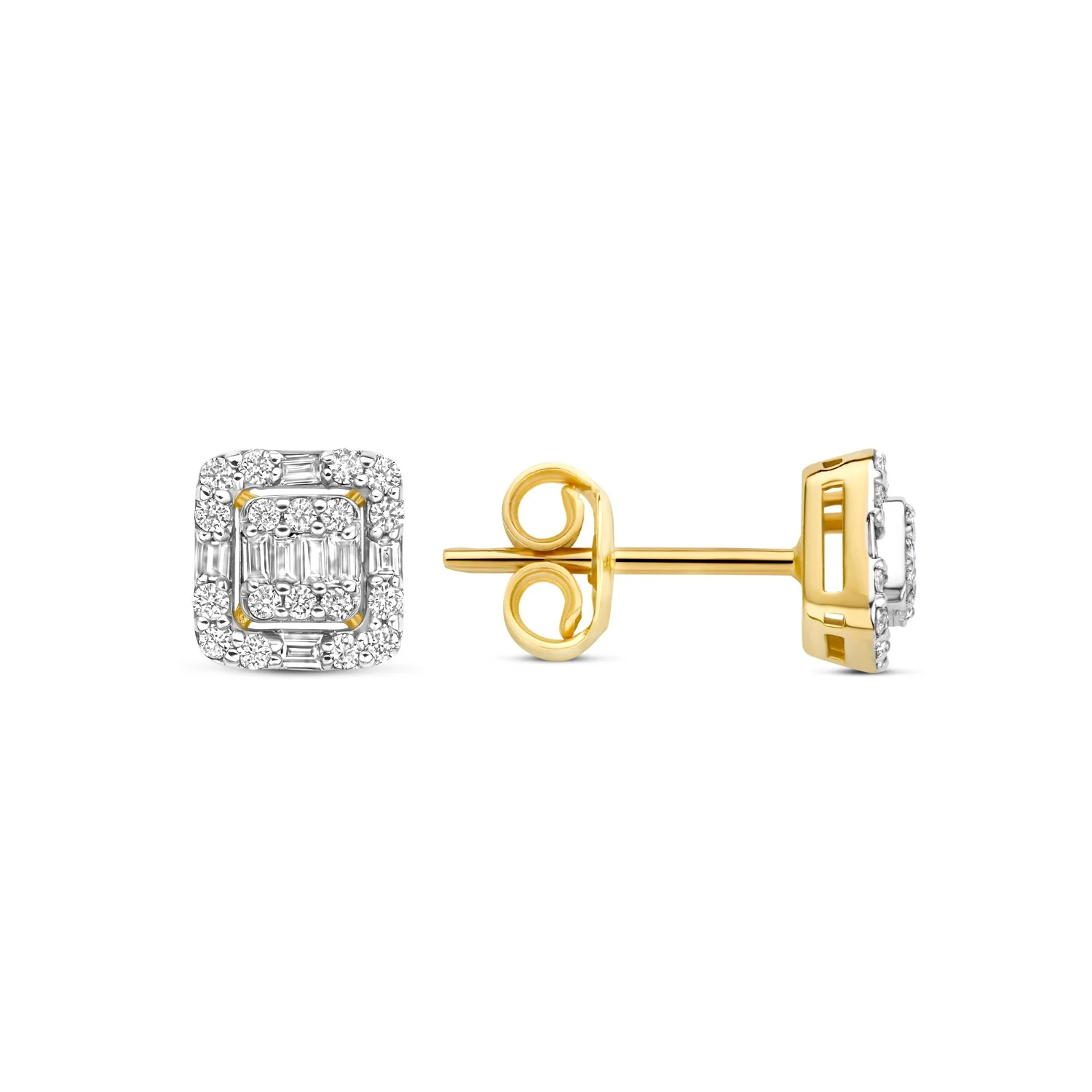 Isabel Bernard De la Paix Elena 14 karat gold stud ear studs with diamond 0.25 carat IBD360032 - Image 6