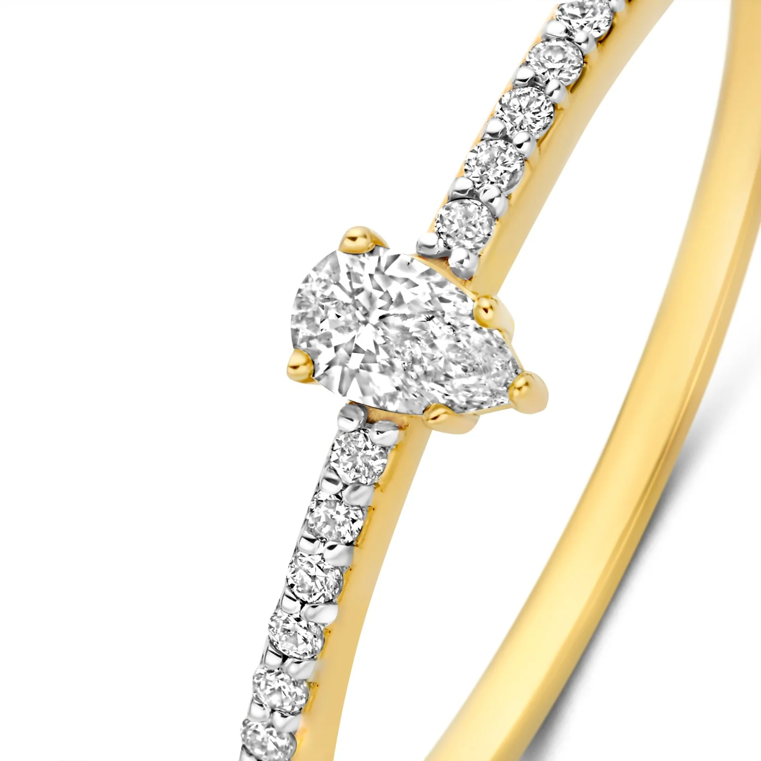 Isabel Bernard De la Paix Eloise 14 karat gold ring with diamond 0.10 carat IBD330043-48 - Image 5