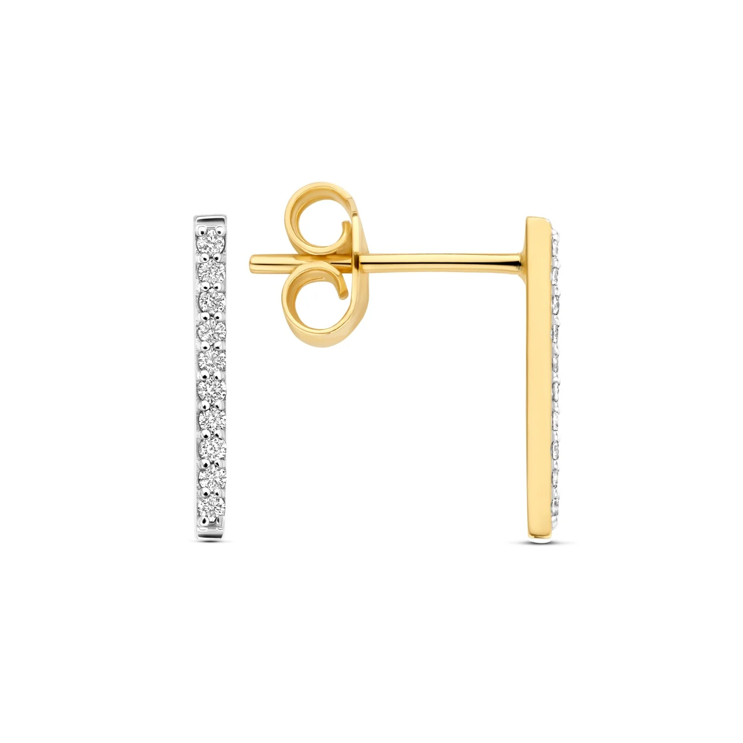Isabel Bernard De la Paix Flavie 14 Karat gold ear studs with diamond 0.11 carat IBD360039 - Image 6