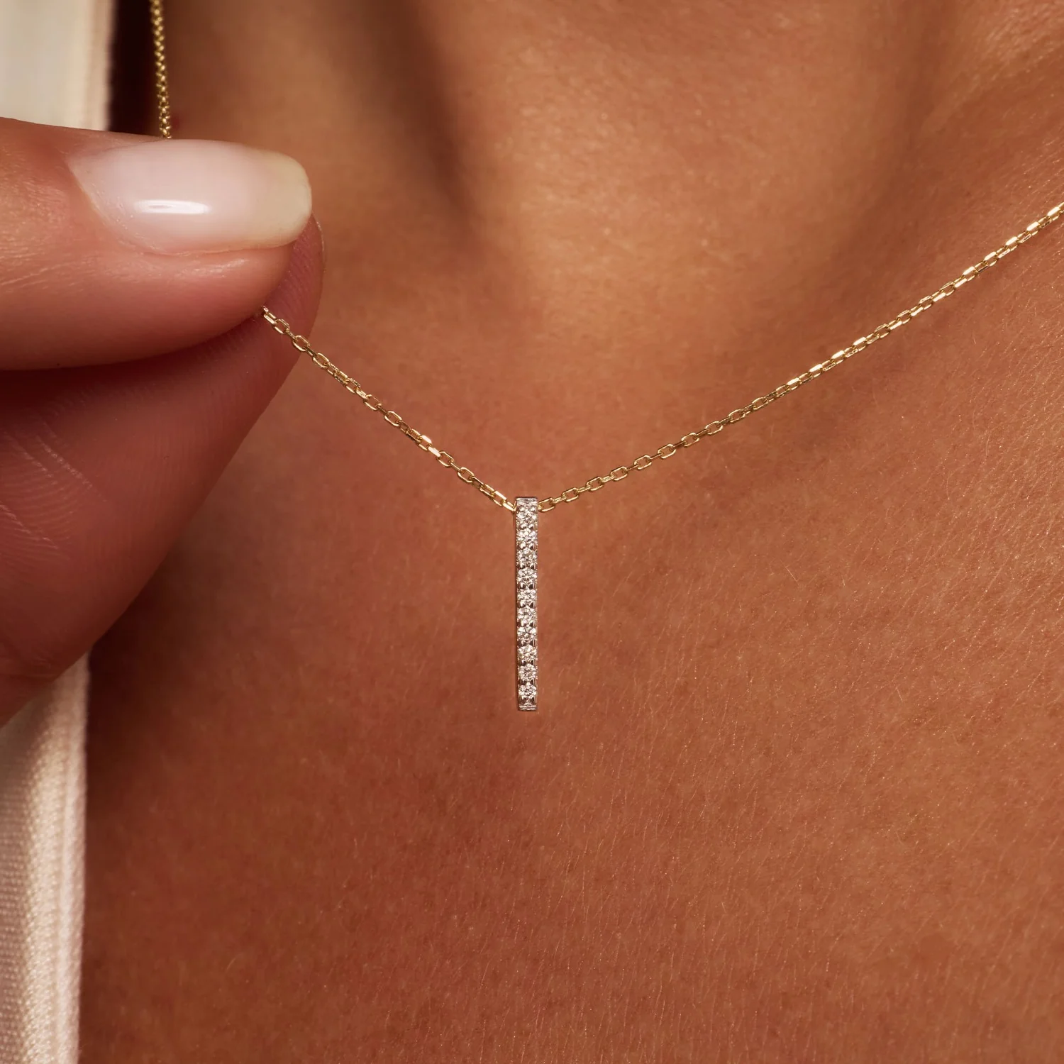 Isabel Bernard De la Paix Flavie 14 Karat gold necklace with diamond 0.06 carat IBD350032 - Image 2