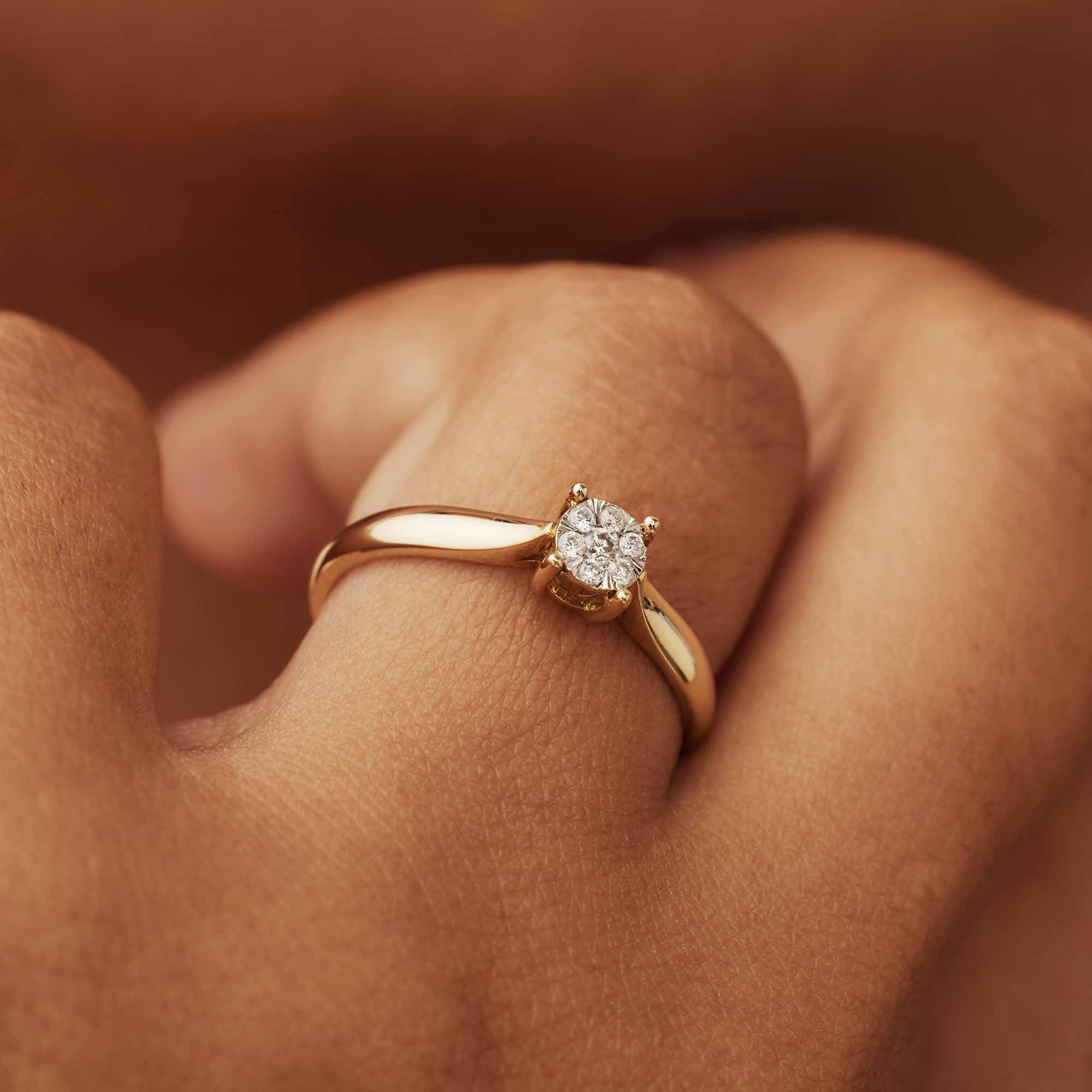 Isabel Bernard De la Paix Hanaé 14 Carat Gold Ring | diamond 0.08 ct | IBD330007-50 - Image 2