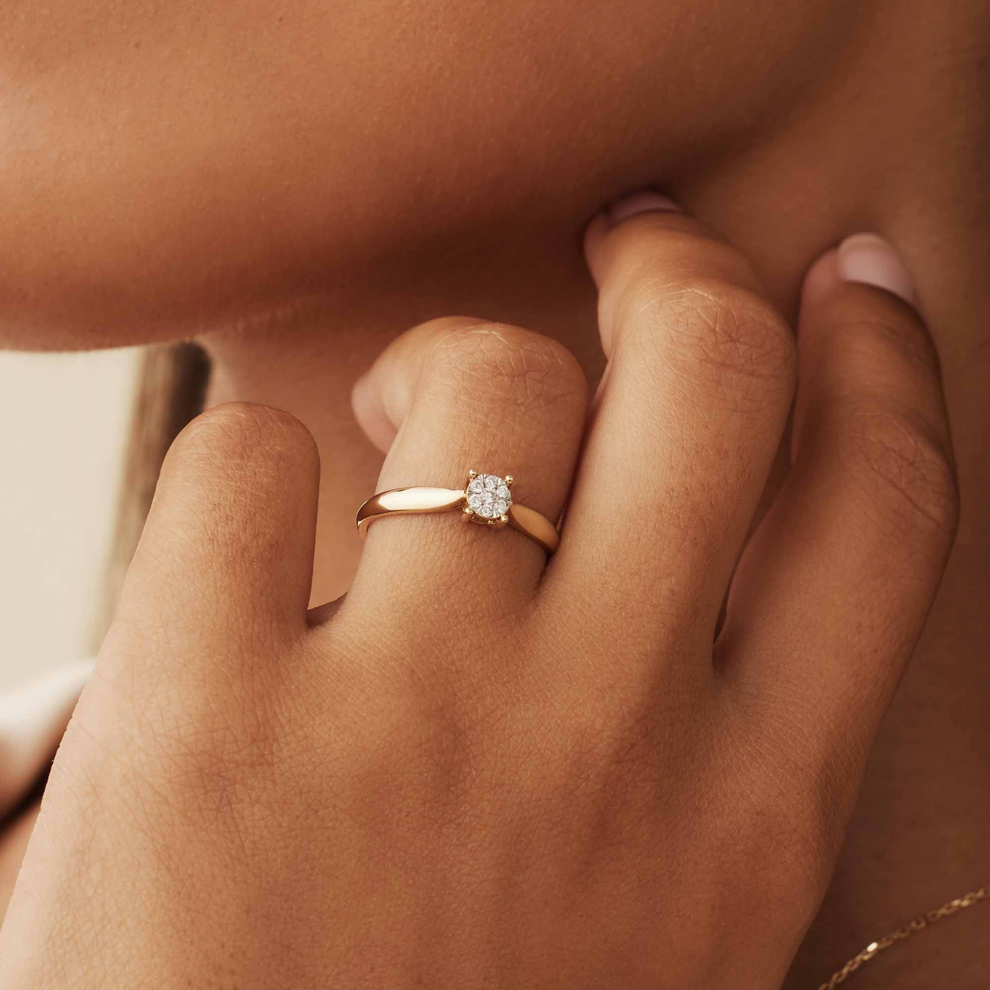 Isabel Bernard De la Paix Hanaé 14 Carat Gold Ring | diamond 0.08 ct | IBD330007-50 - Image 3