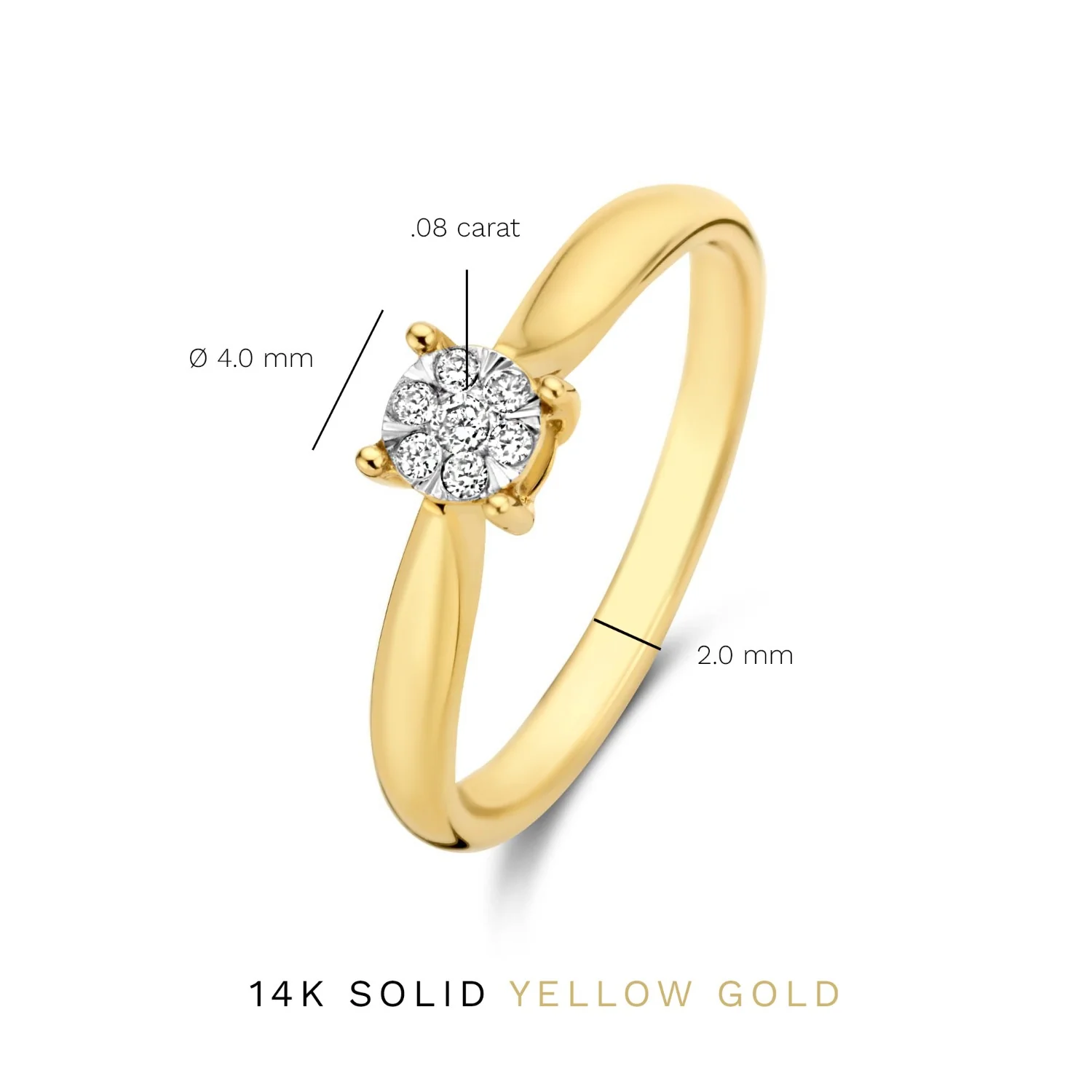 Isabel Bernard De la Paix Hanaé 14 Carat Gold Ring | diamond 0.08 ct | IBD330007-50 - Image 7