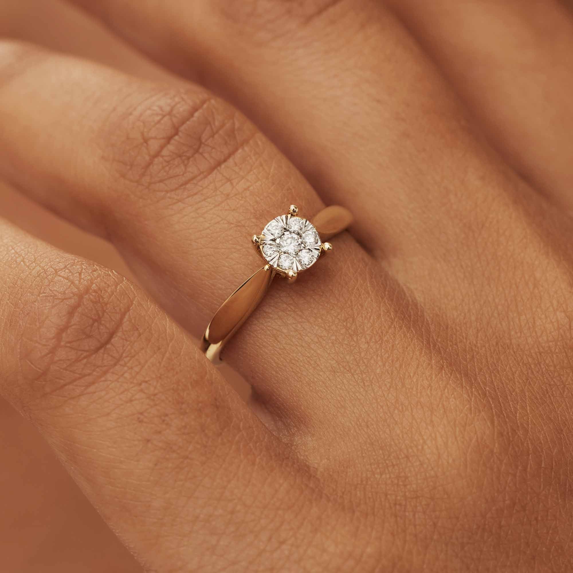 Isabel Bernard De la Paix Hanaé 14 Carat Gold Ring | diamond 0.14 ct | IBD330008-60 - Image 2