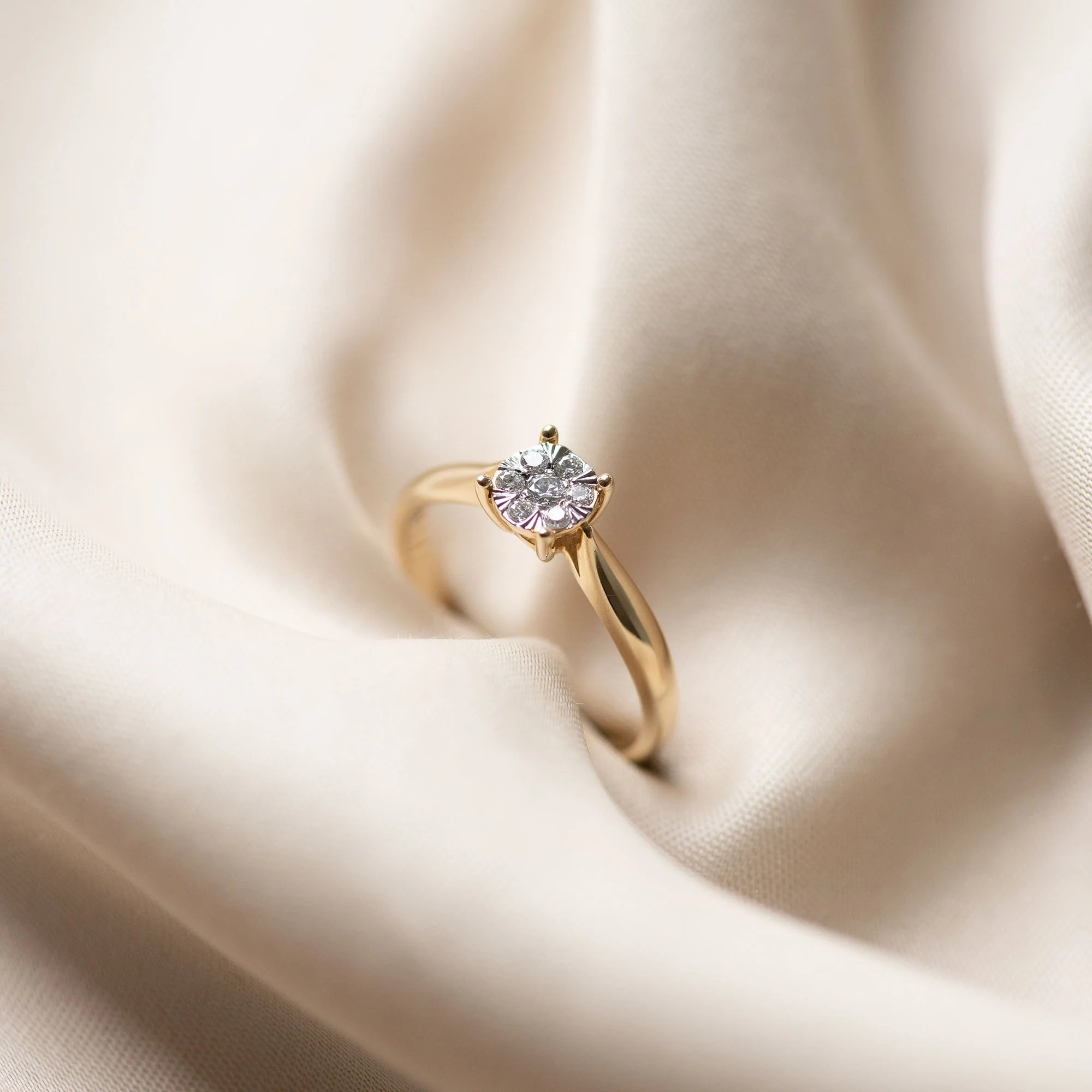 Isabel Bernard De la Paix Hanaé 14 Carat Gold Ring | diamond 0.14 ct | IBD330008-60 - Image 5