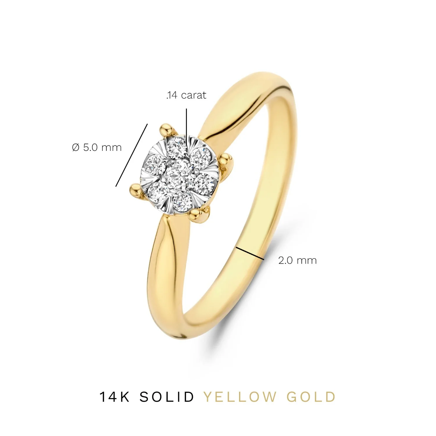Isabel Bernard De la Paix Hanaé 14 Carat Gold Ring | diamond 0.14 ct | IBD330008-60 - Image 7
