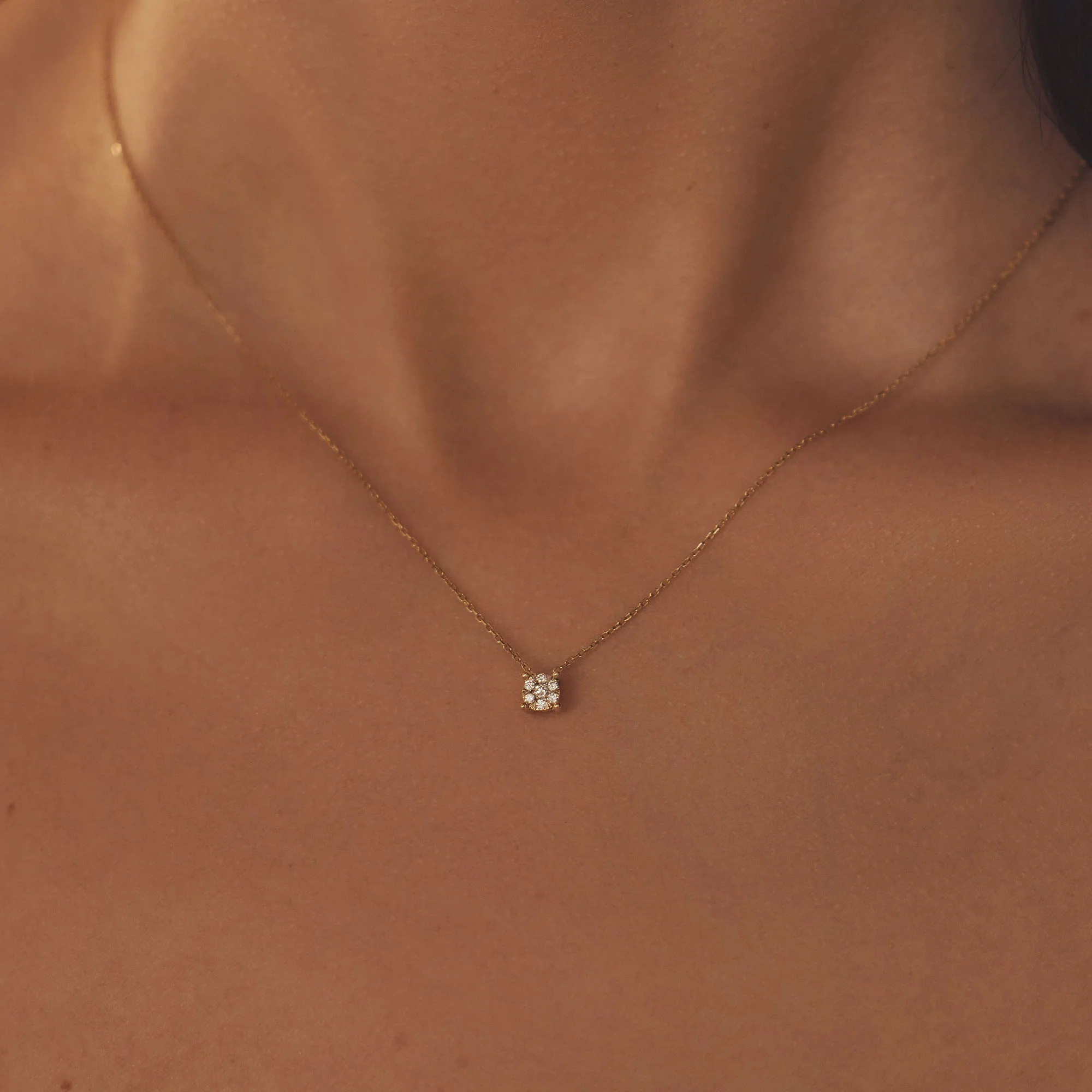 Isabel Bernard De la Paix Hanaé 14 Carat Golden Necklace | diamond 0.08 ct | IBD350007 - Image 2