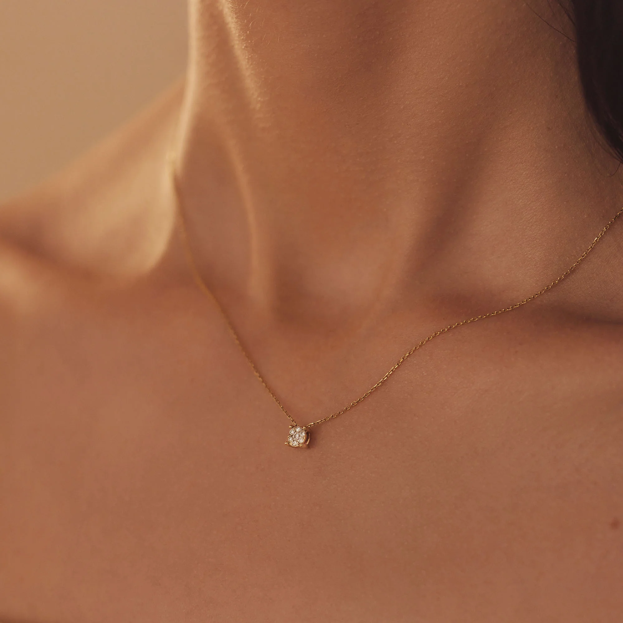 Isabel Bernard De la Paix Hanaé 14 Carat Golden Necklace | diamond 0.08 ct | IBD350007 - Image 3