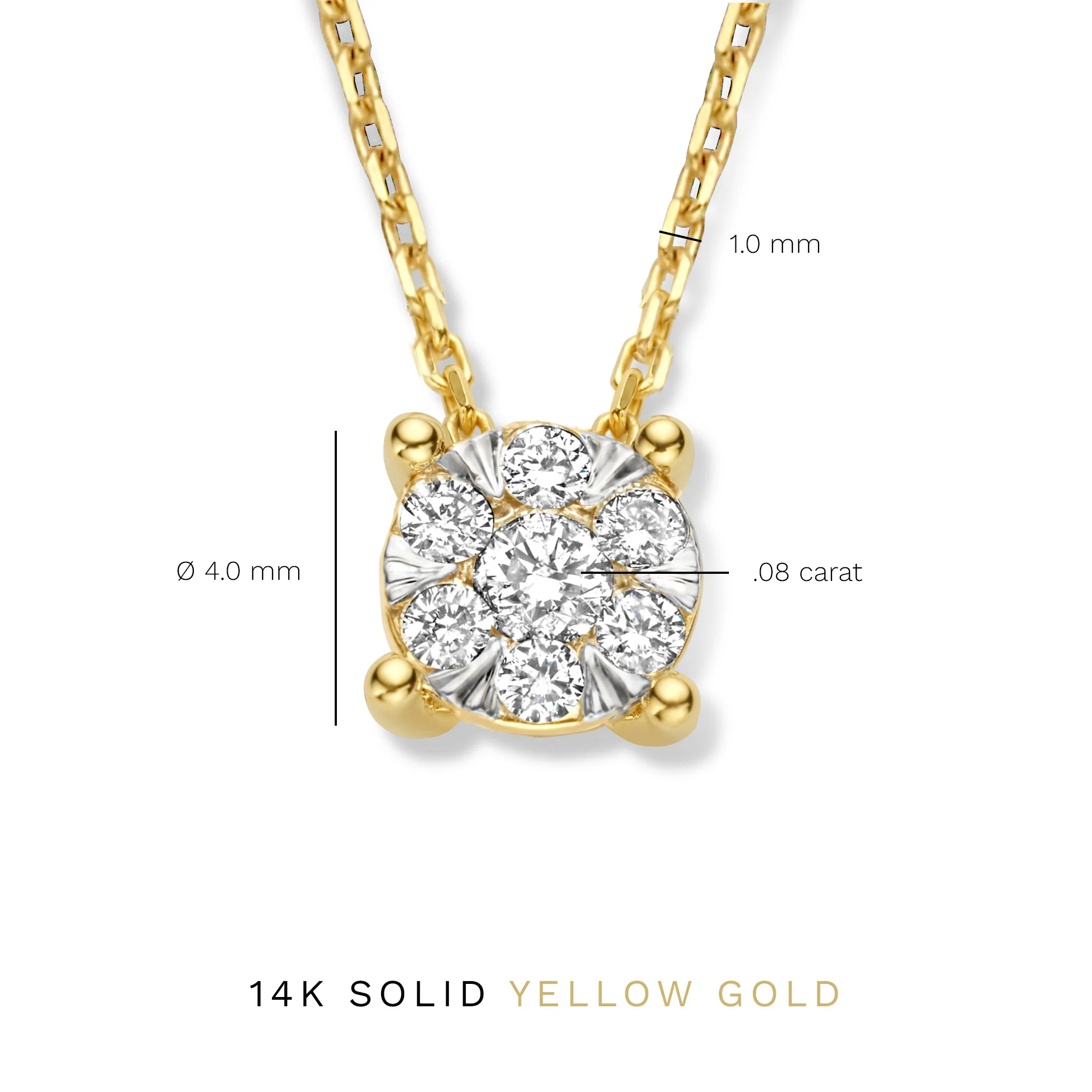 Isabel Bernard De la Paix Hanaé 14 Carat Golden Necklace | diamond 0.08 ct | IBD350007 - Image 9