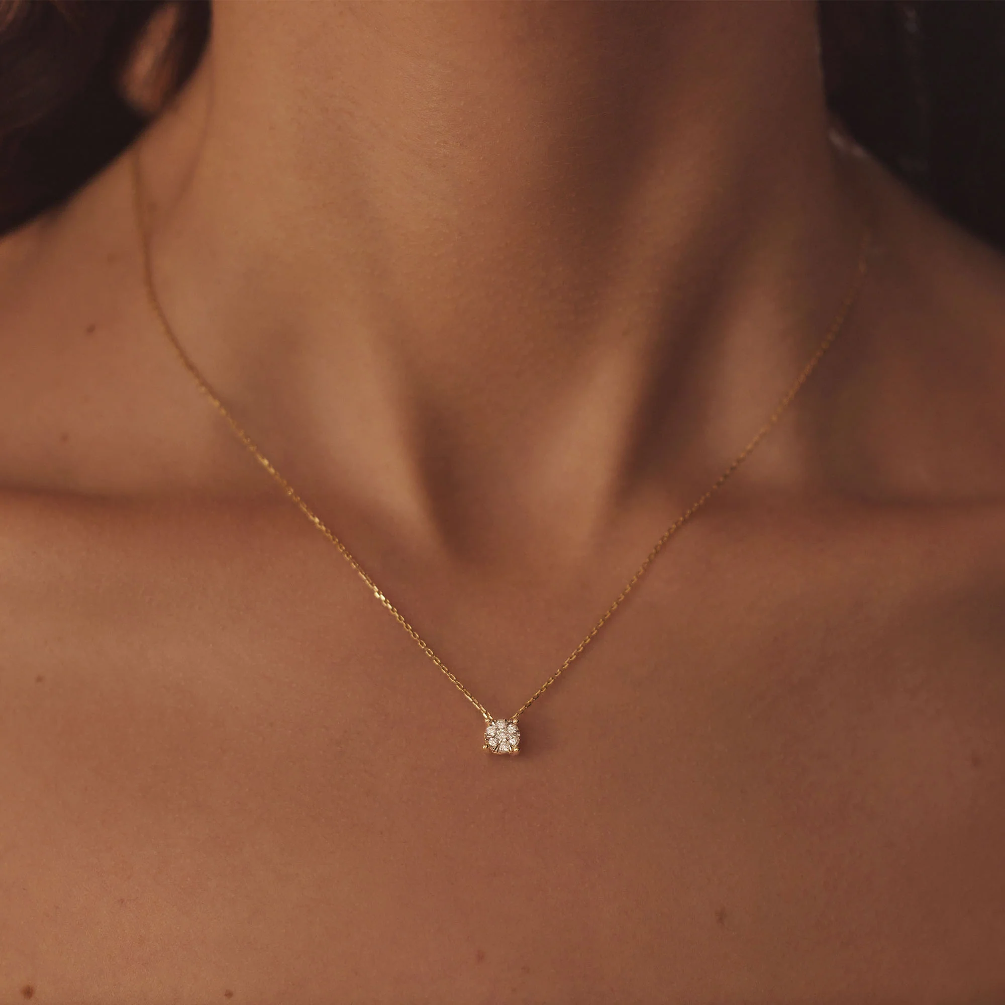 Isabel Bernard De la Paix Hanaé 14 Carat Golden Necklace | diamond 0.14 ct | IBD350008 - Image 2