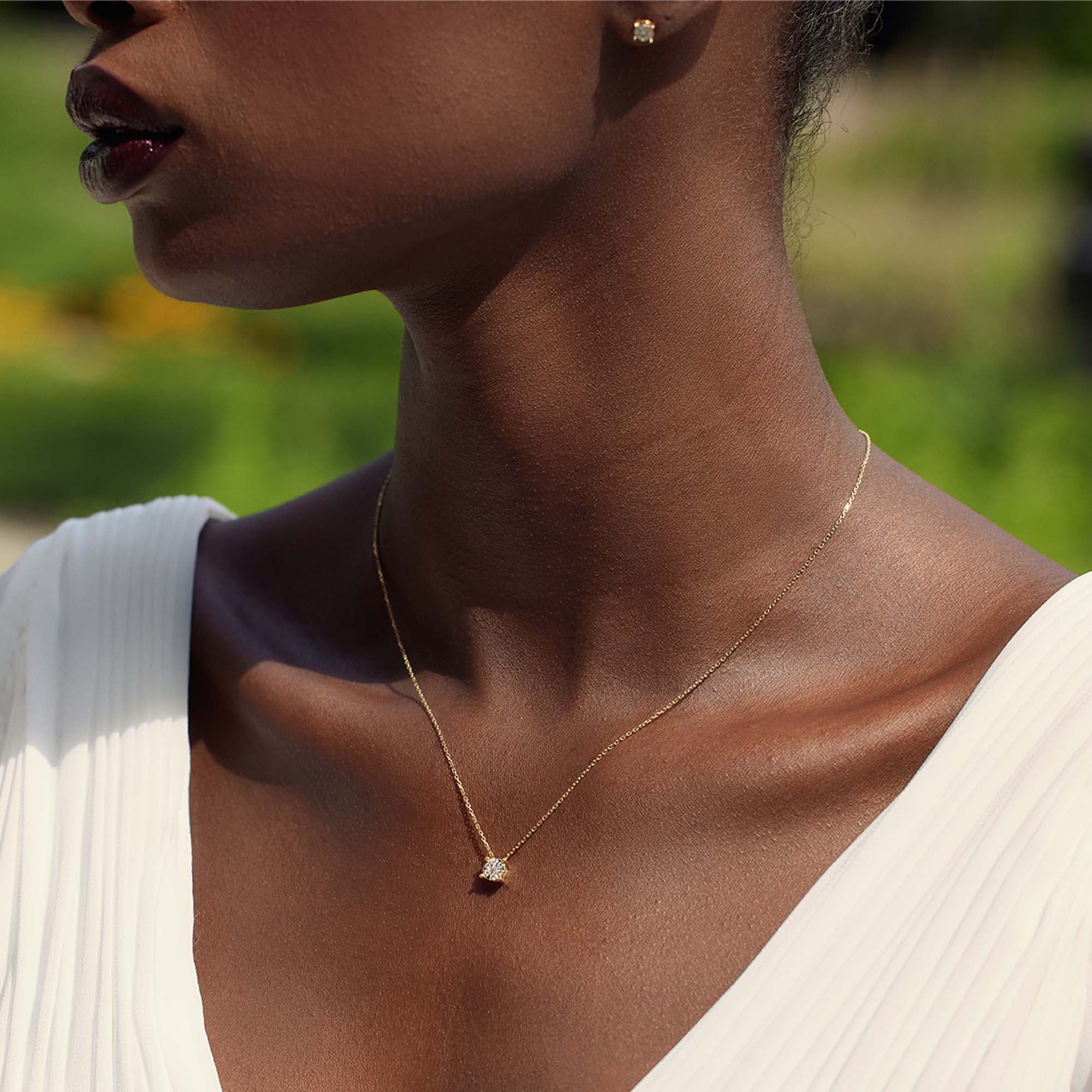 Isabel Bernard De la Paix Hanaé 14 Carat Golden Necklace | diamond 0.14 ct | IBD350008 - Image 4