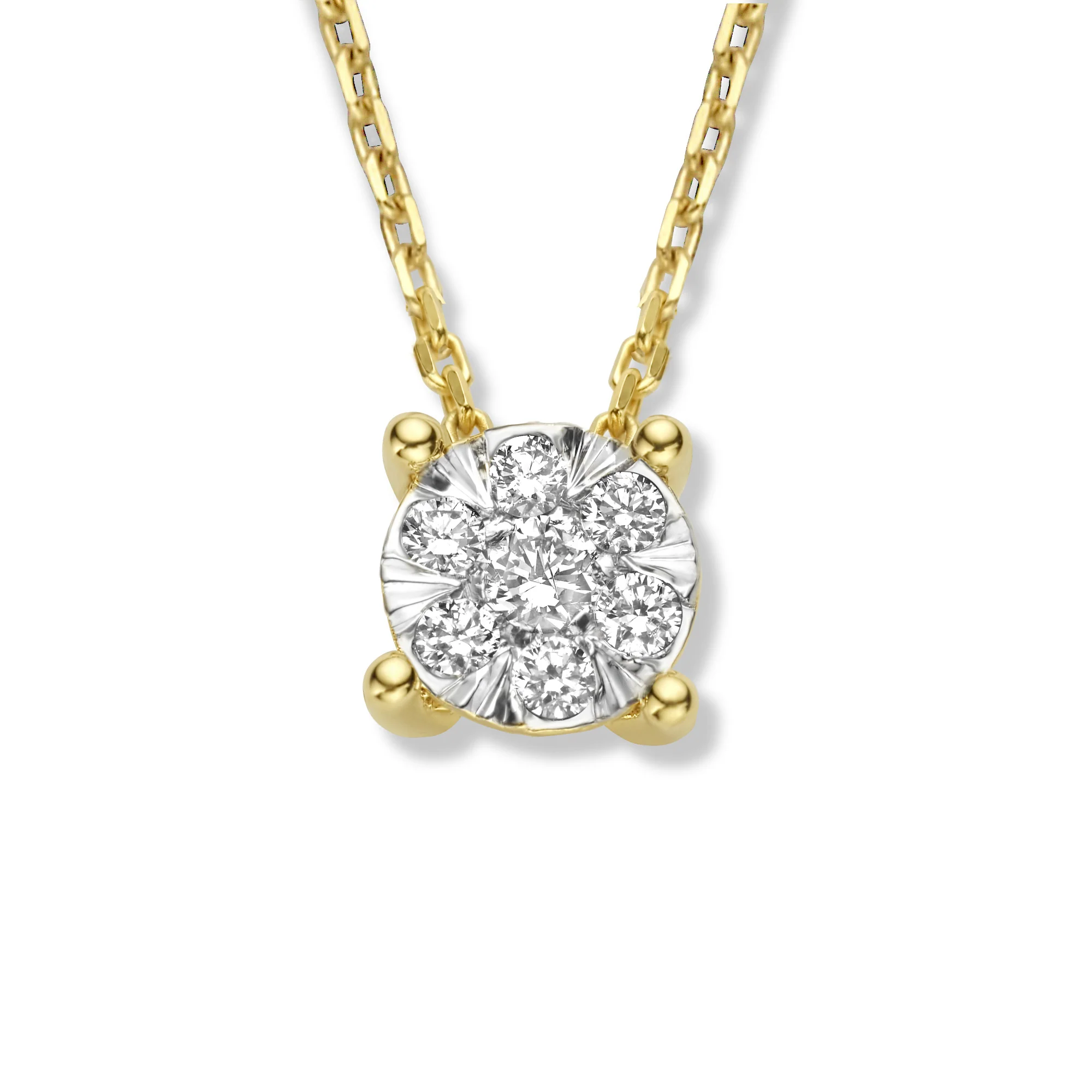 Isabel Bernard De la Paix Hanaé 14 Carat Golden Necklace | diamond 0.14 ct | IBD350008 - Image 6