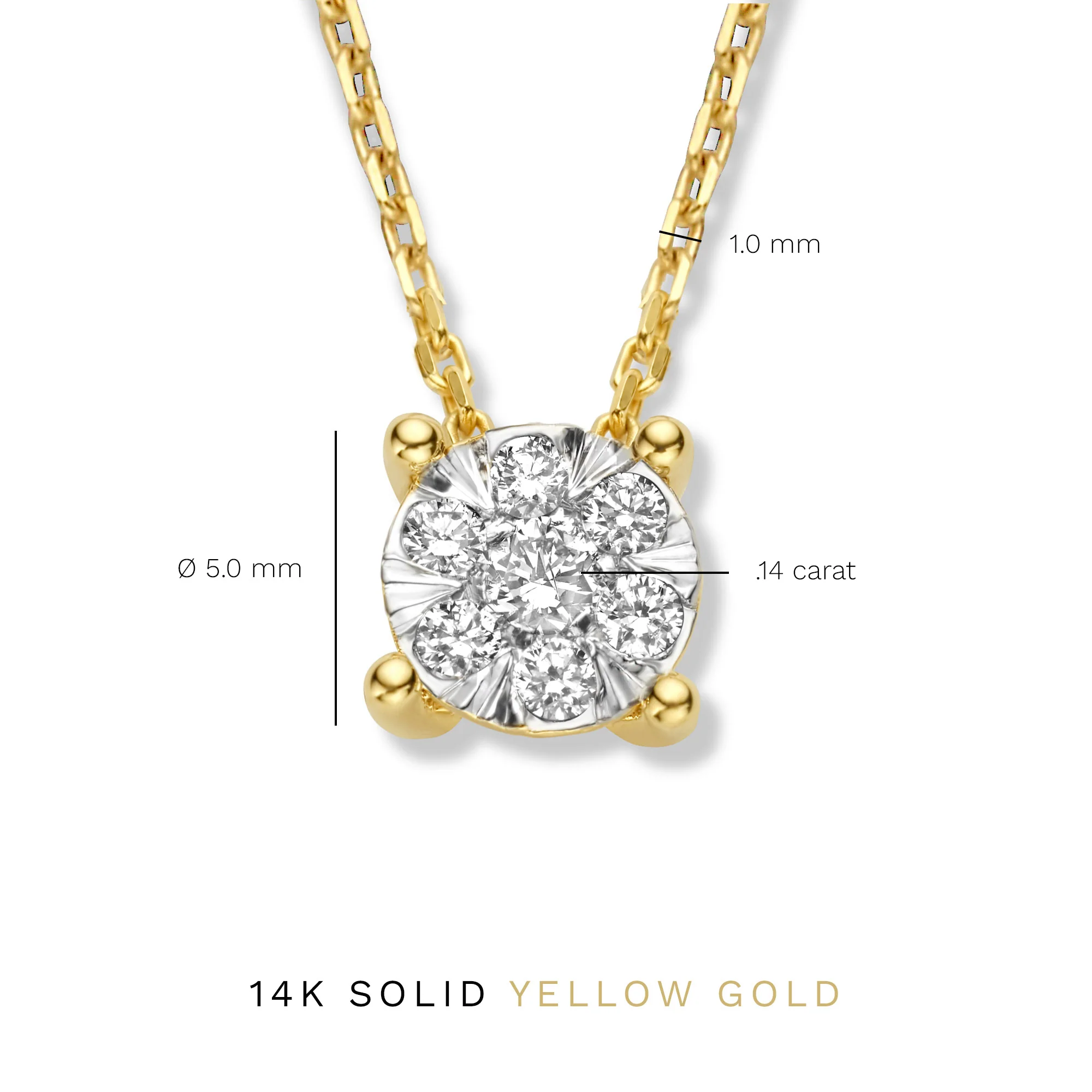 Isabel Bernard De la Paix Hanaé 14 Carat Golden Necklace | diamond 0.14 ct | IBD350008 - Image 9