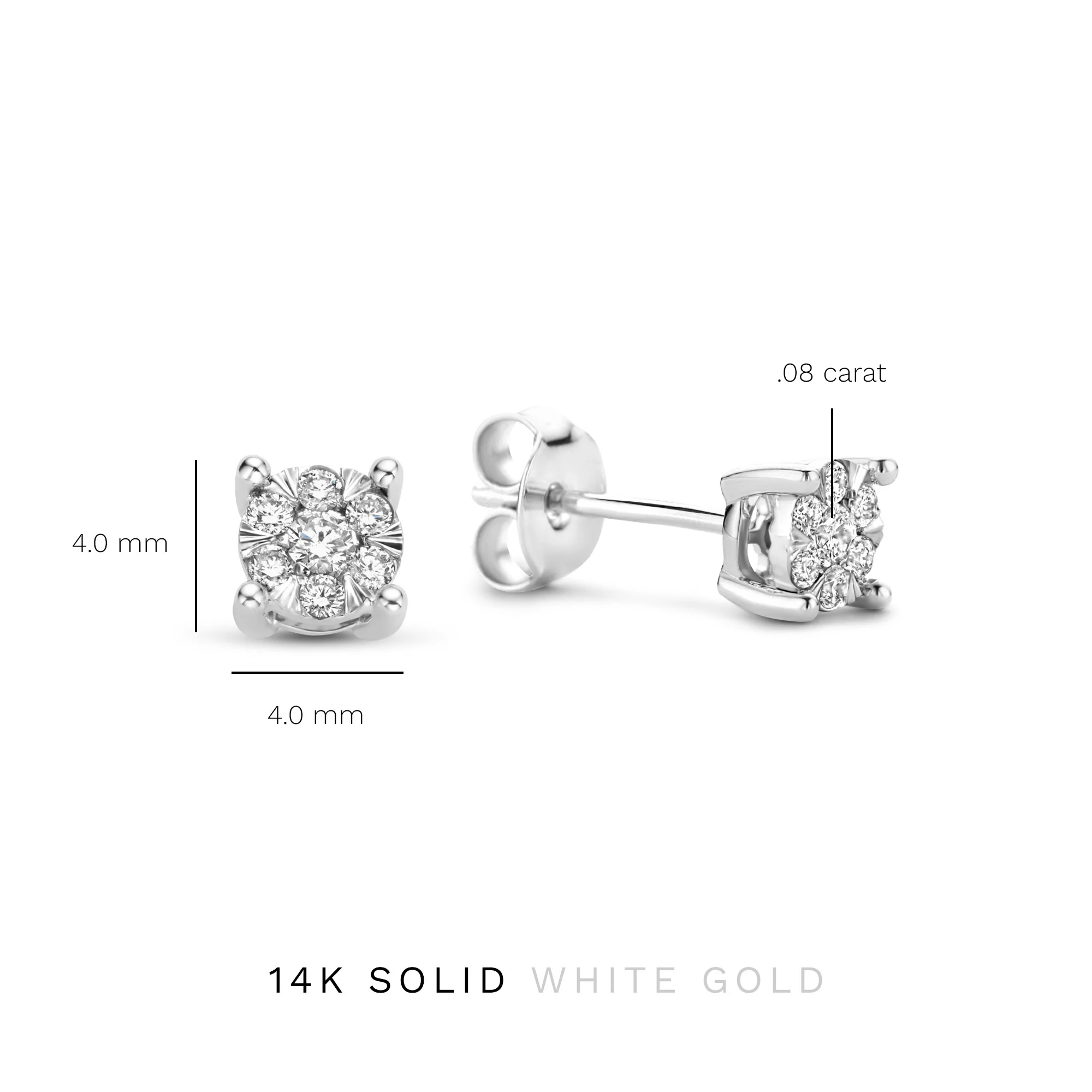Isabel Bernard De la Paix Hanaé 14 Carat Whitegold Ear Studs | diamond 0.16 ct | IBD360016 - Image 7