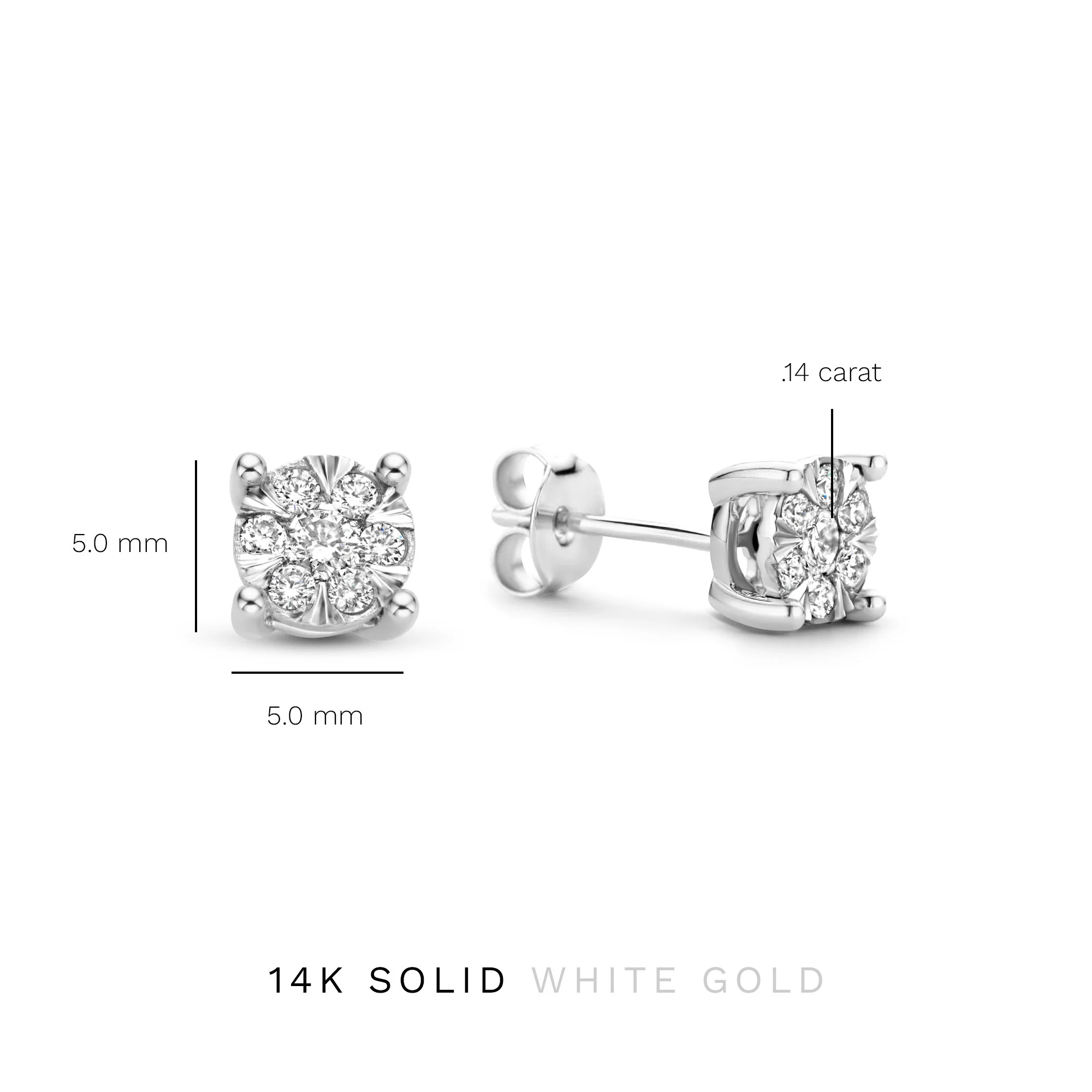 Isabel Bernard De la Paix Hanaé 14 Carat Whitegold Ear Studs | diamond 0.28 ct | IBD360014 - Image 5