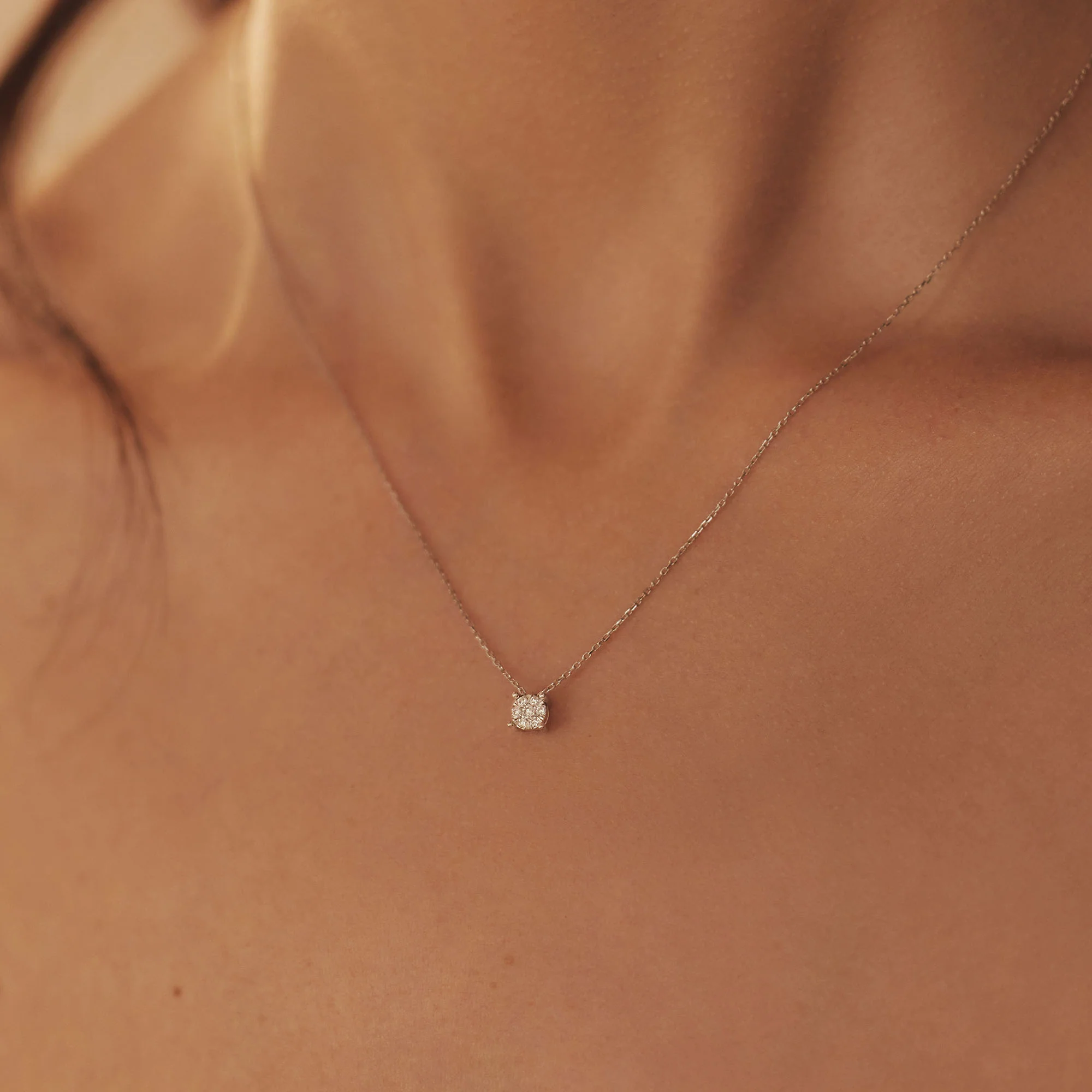 Isabel Bernard De la Paix Hanaé 14 Carat Whitegold Necklace | diamond 0.08 ct | IBD350009 - Image 3