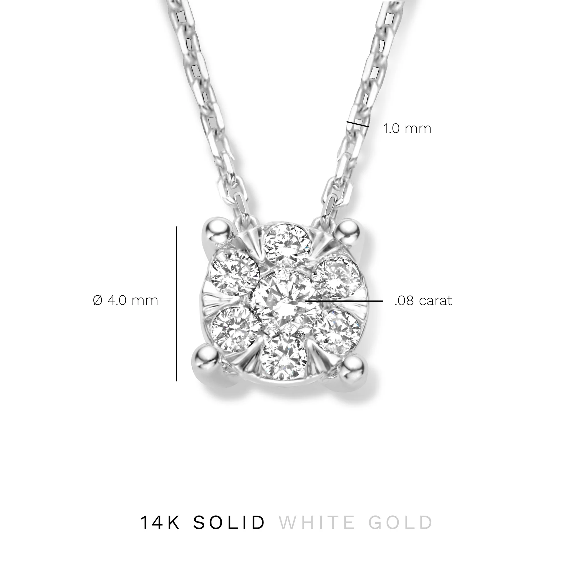 Isabel Bernard De la Paix Hanaé 14 Carat Whitegold Necklace | diamond 0.08 ct | IBD350009 - Image 9