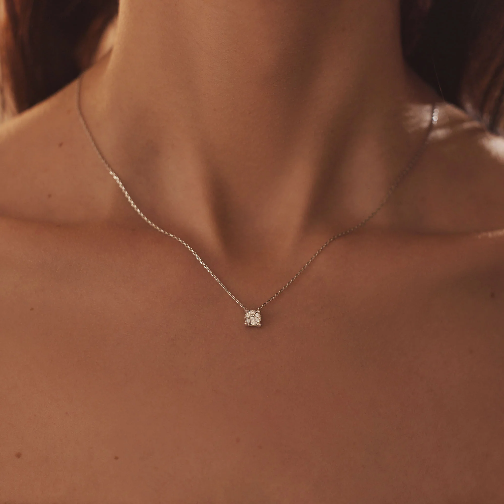 Isabel Bernard De la Paix Hanaé 14 Carat Whitegold Necklace | diamond 0.14 ct | IBD350010 - Image 2