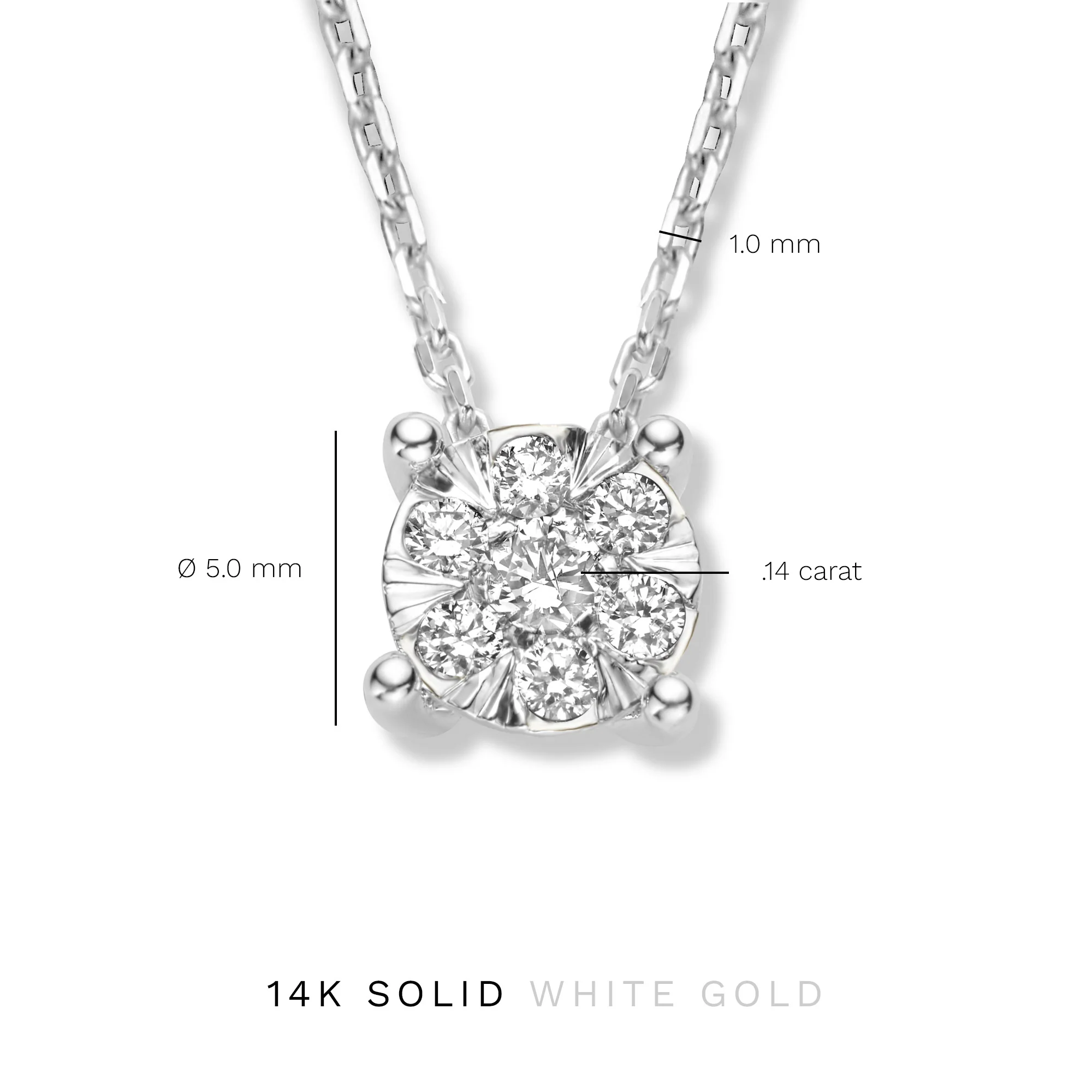 Isabel Bernard De la Paix Hanaé 14 Carat Whitegold Necklace | diamond 0.14 ct | IBD350010 - Image 9