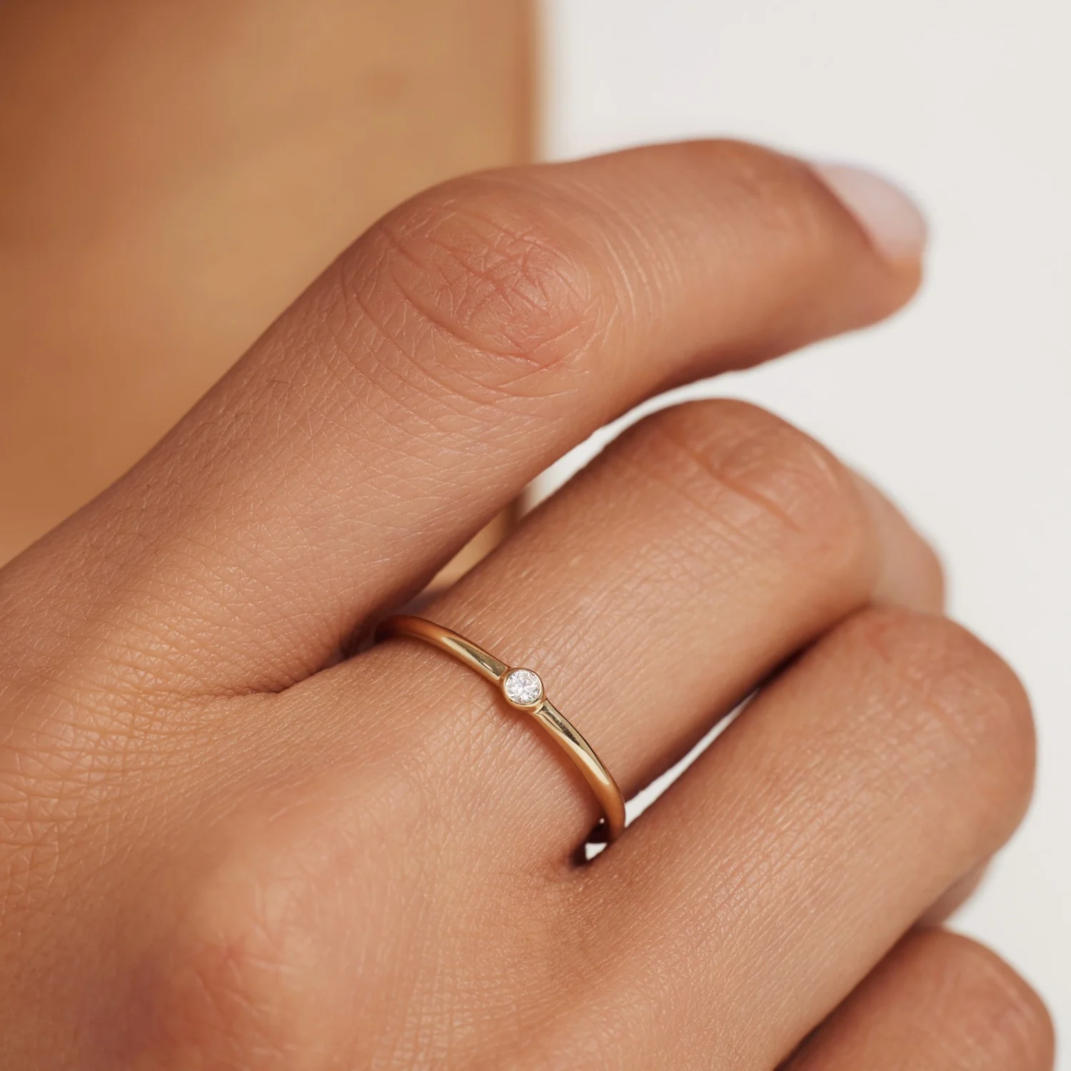 Isabel Bernard De La Paix Inaya 14 Carat Gold Ring | diamond 0.01 ct | IBD330027-60 - Image 2