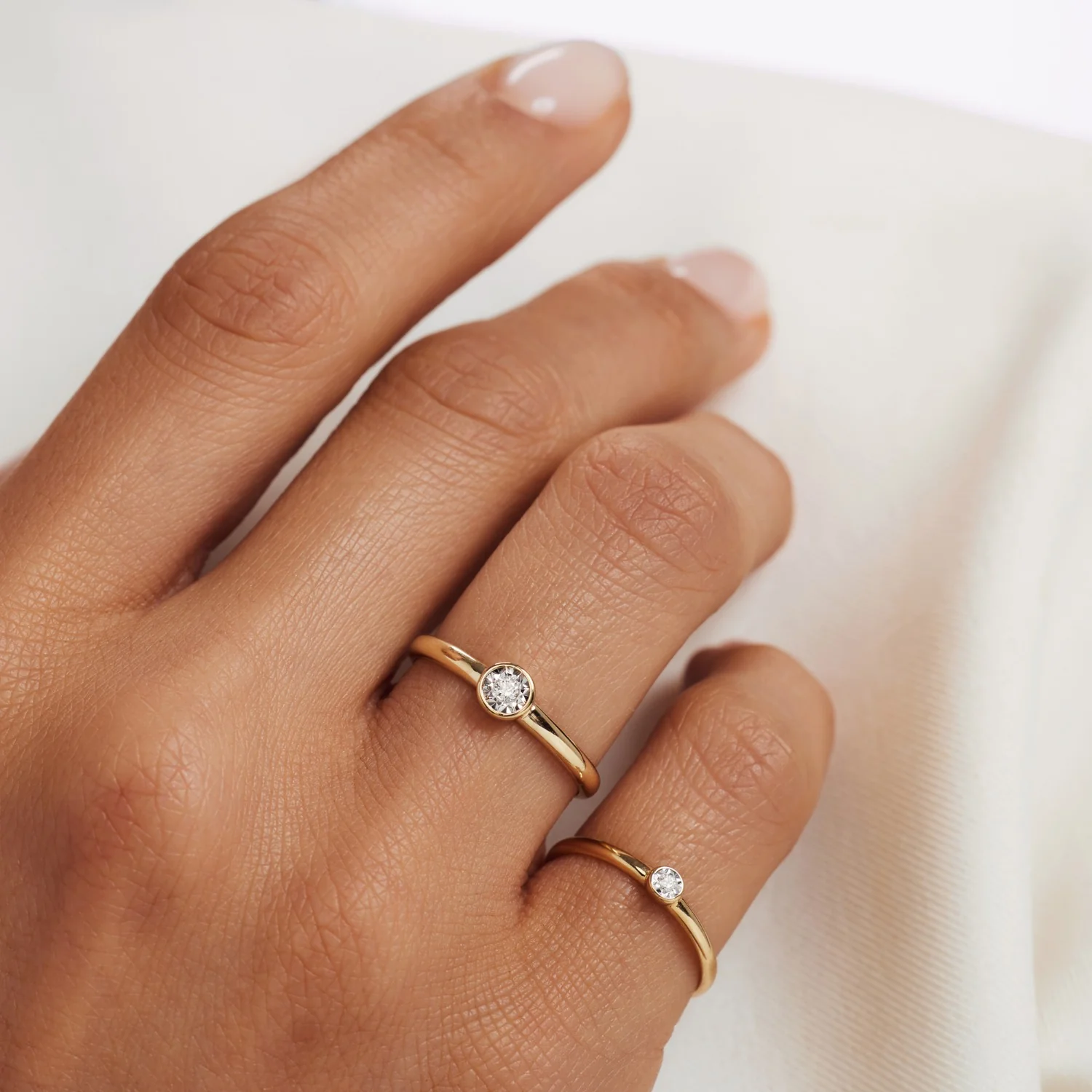 Isabel Bernard De La Paix Inaya 14 Carat Gold Ring | diamond 0.01 ct | IBD330027-60 - Image 4