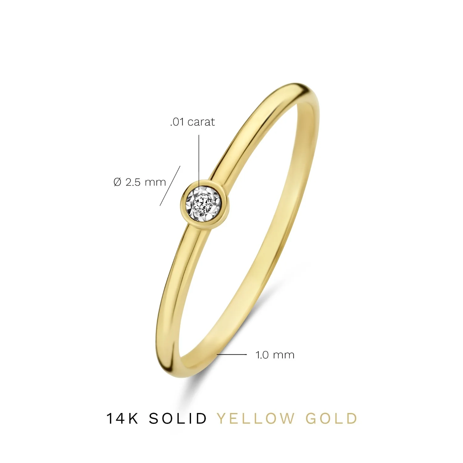Isabel Bernard De La Paix Inaya 14 Carat Gold Ring | diamond 0.01 ct | IBD330027-60 - Image 7