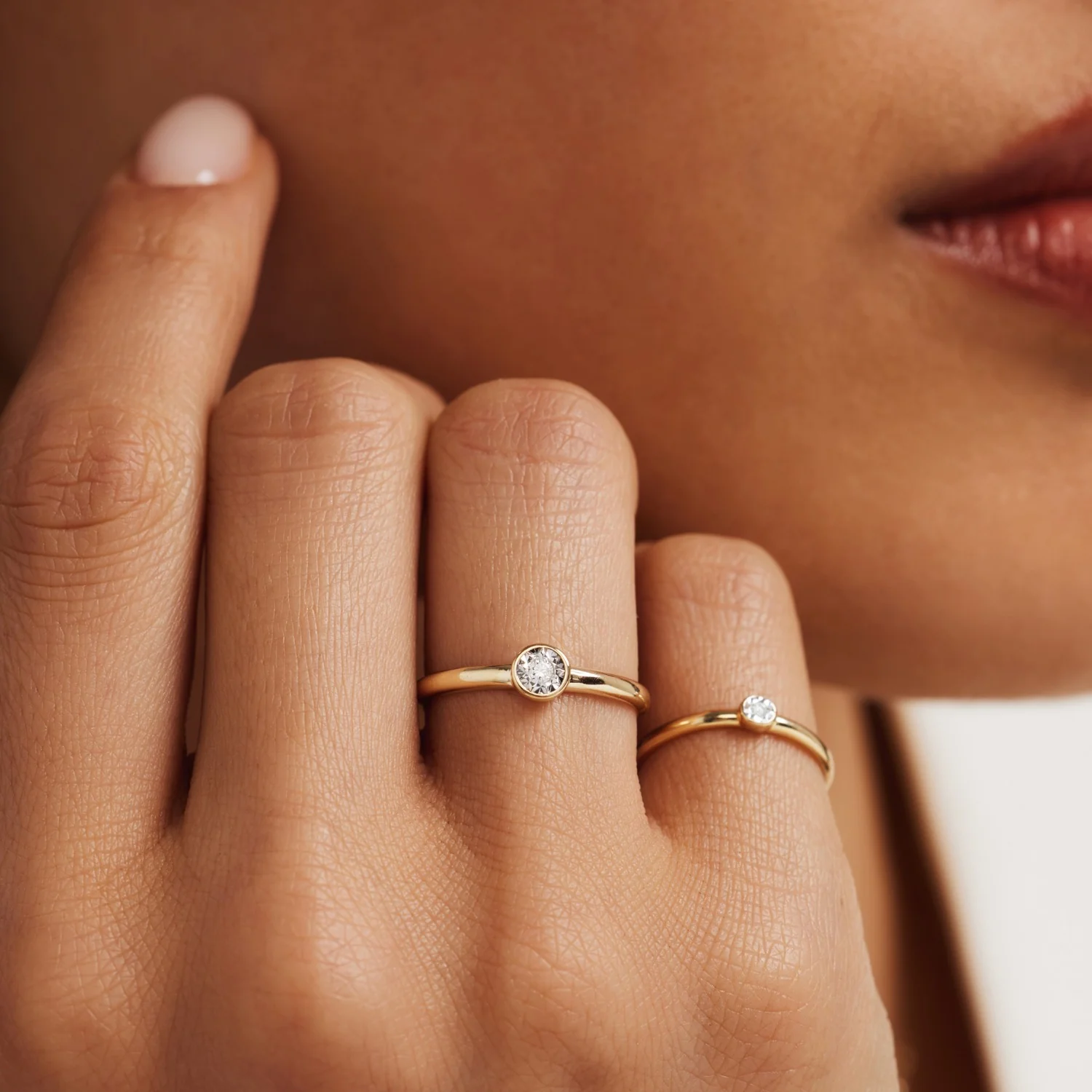 Isabel Bernard De La Paix Inaya 14 Carat Gold Ring | diamond 0.02 ct | IBD330025-48 - Image 3
